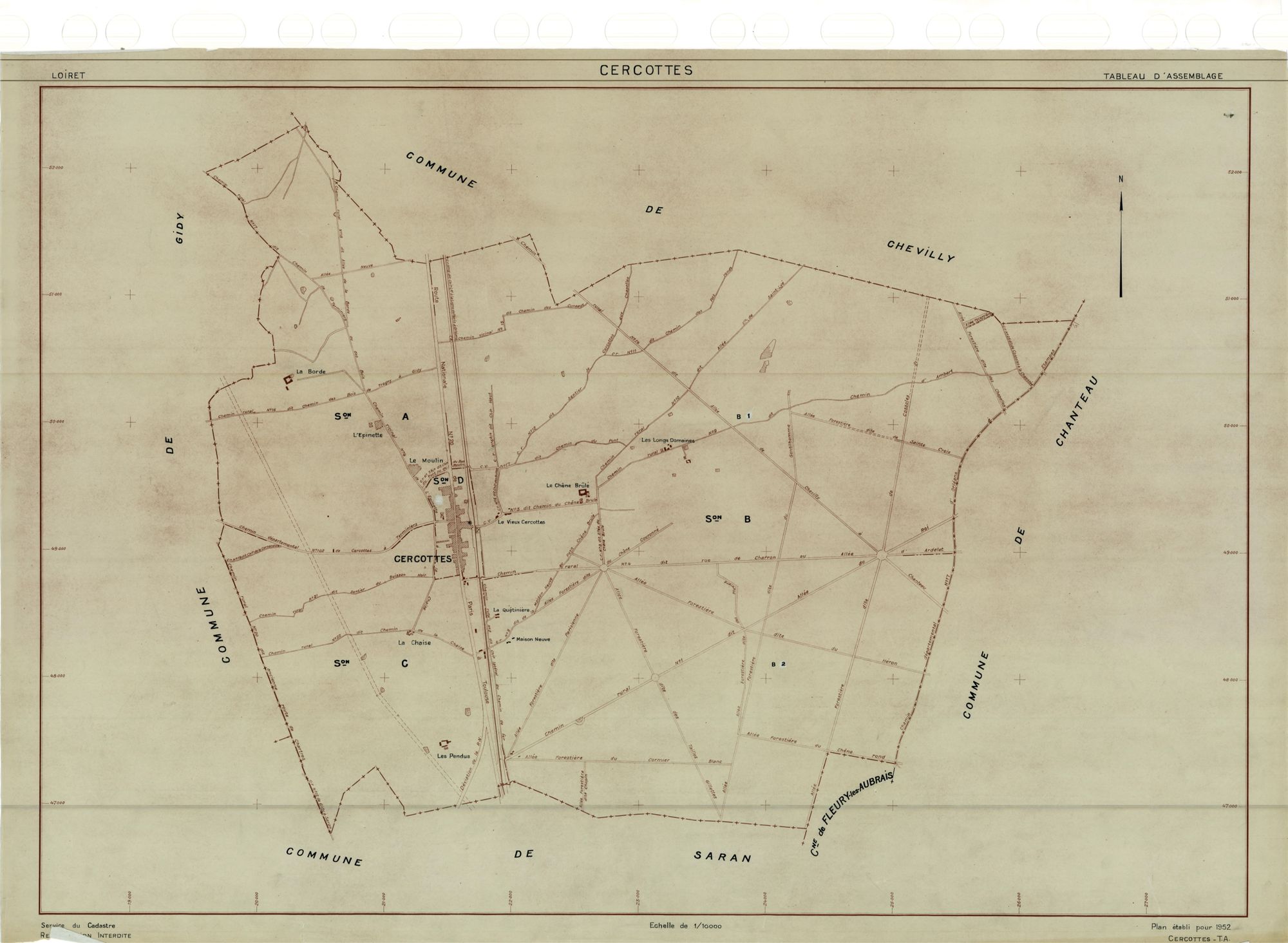 Cercottes - Tableau d'assemblage