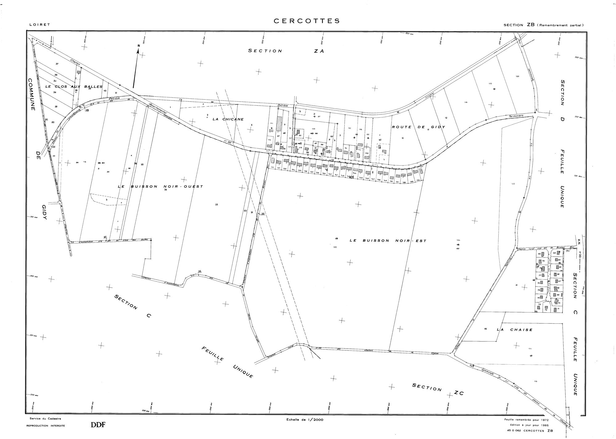 Cercottes - Sections