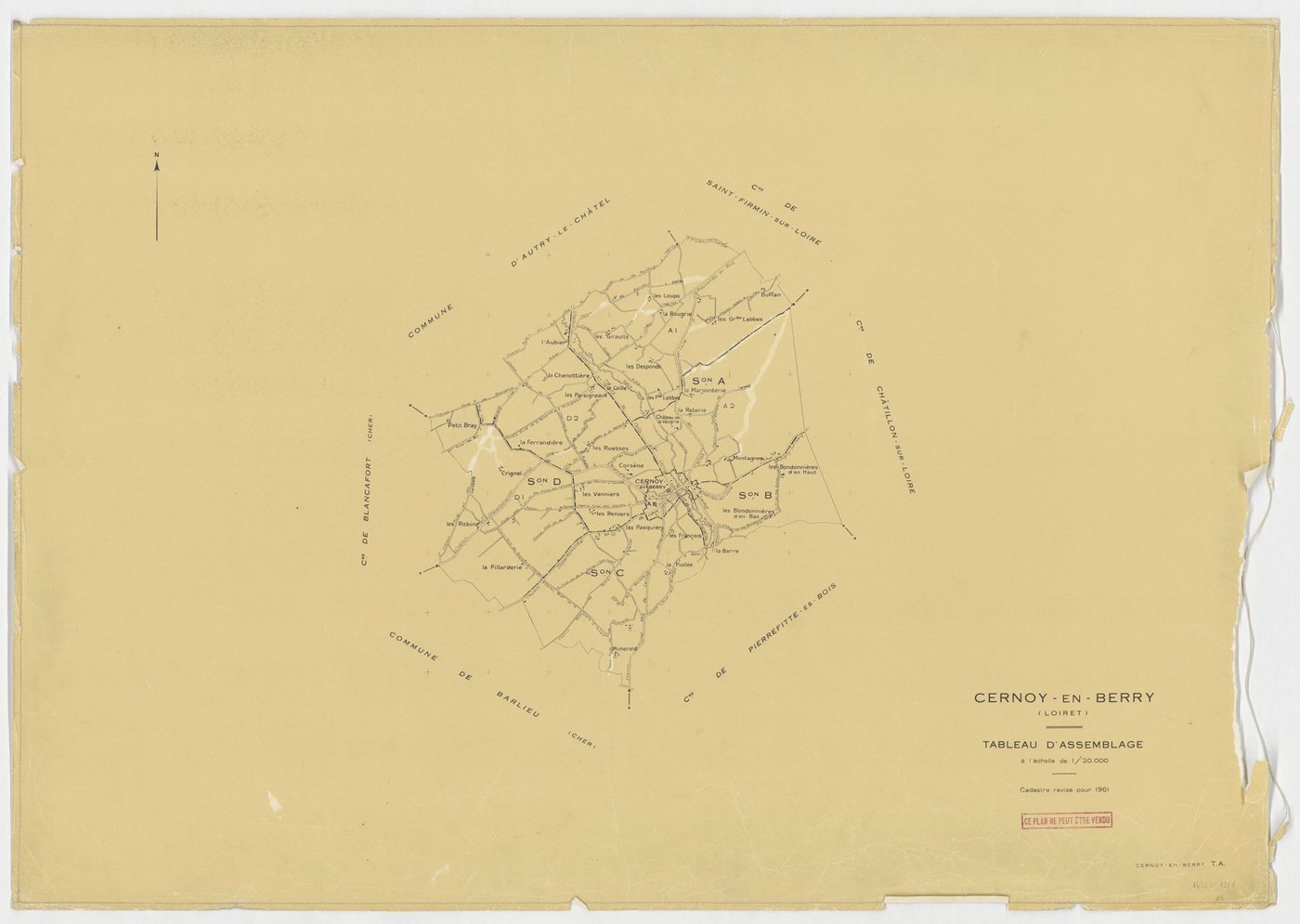 Cernoy-en-Berry - Tableau d'assemblage