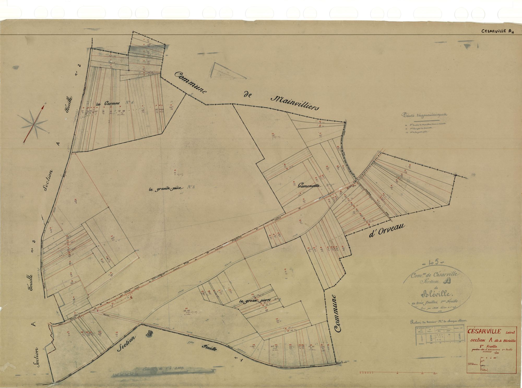 Césarville - Sections