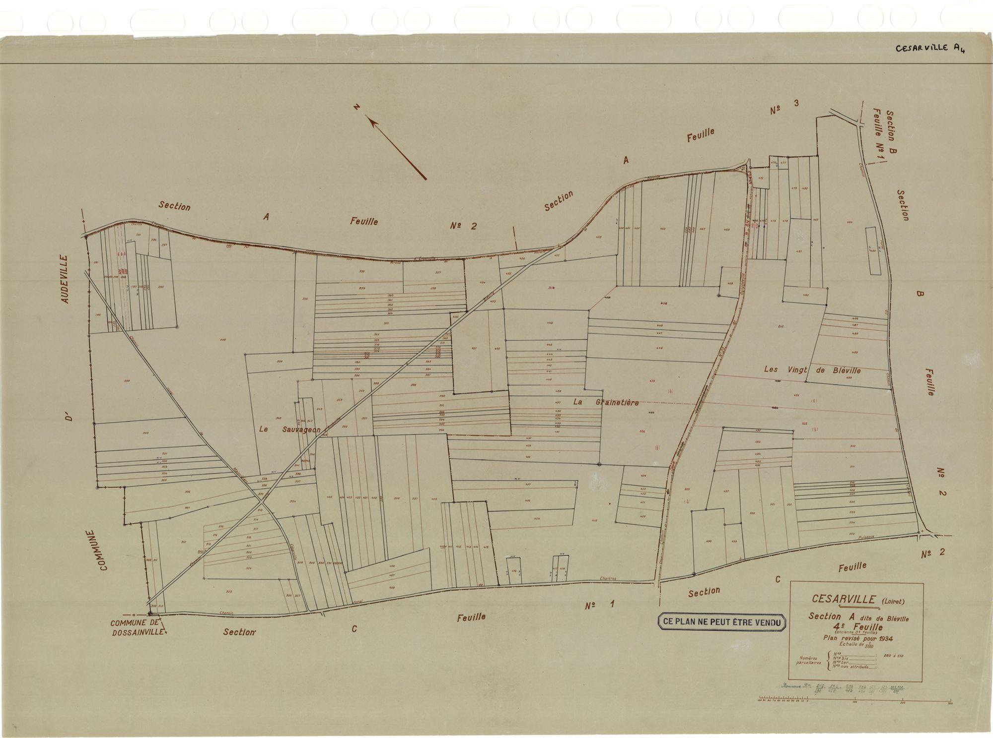 Césarville - Sections
