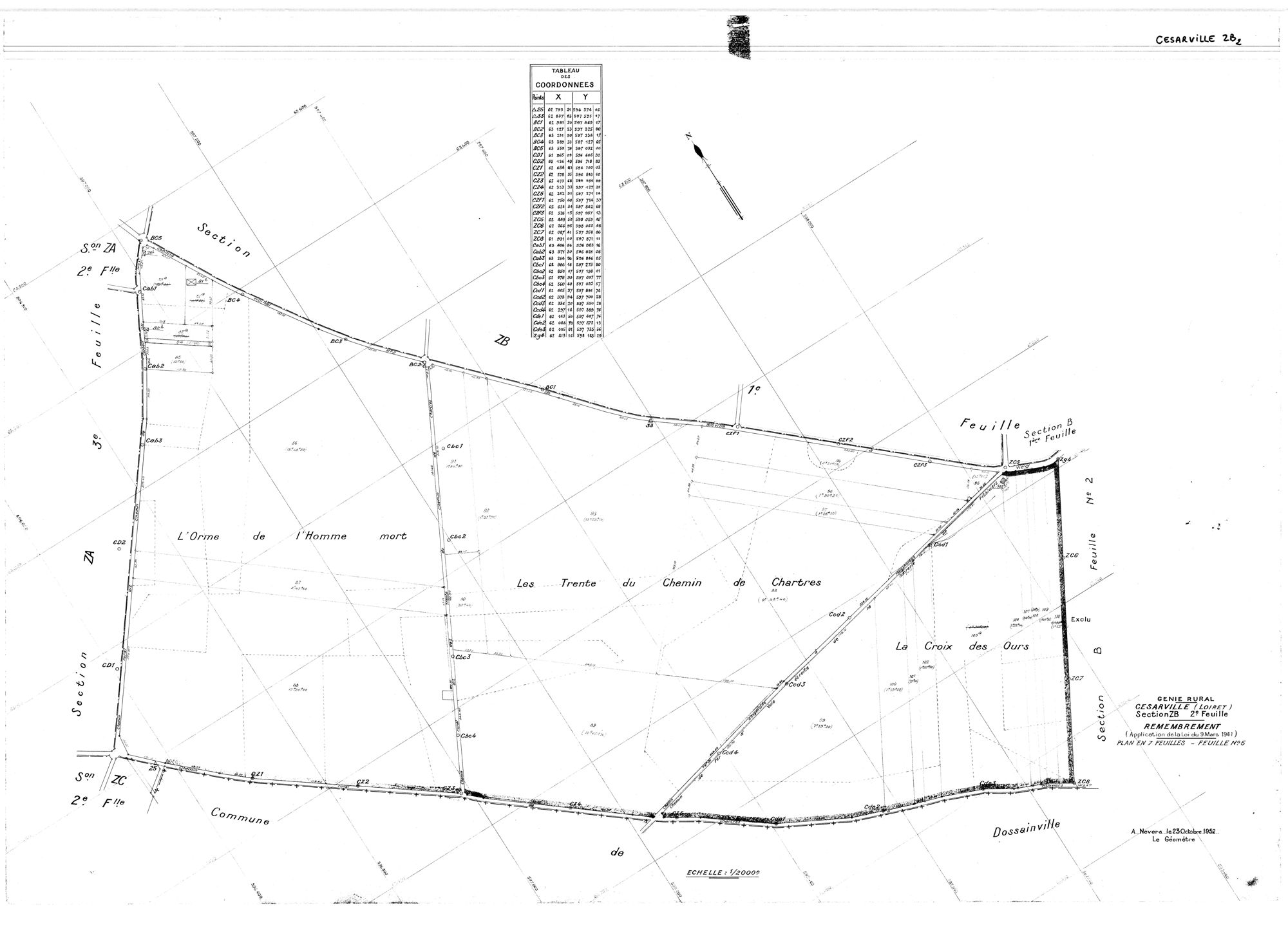 Césarville - Sections