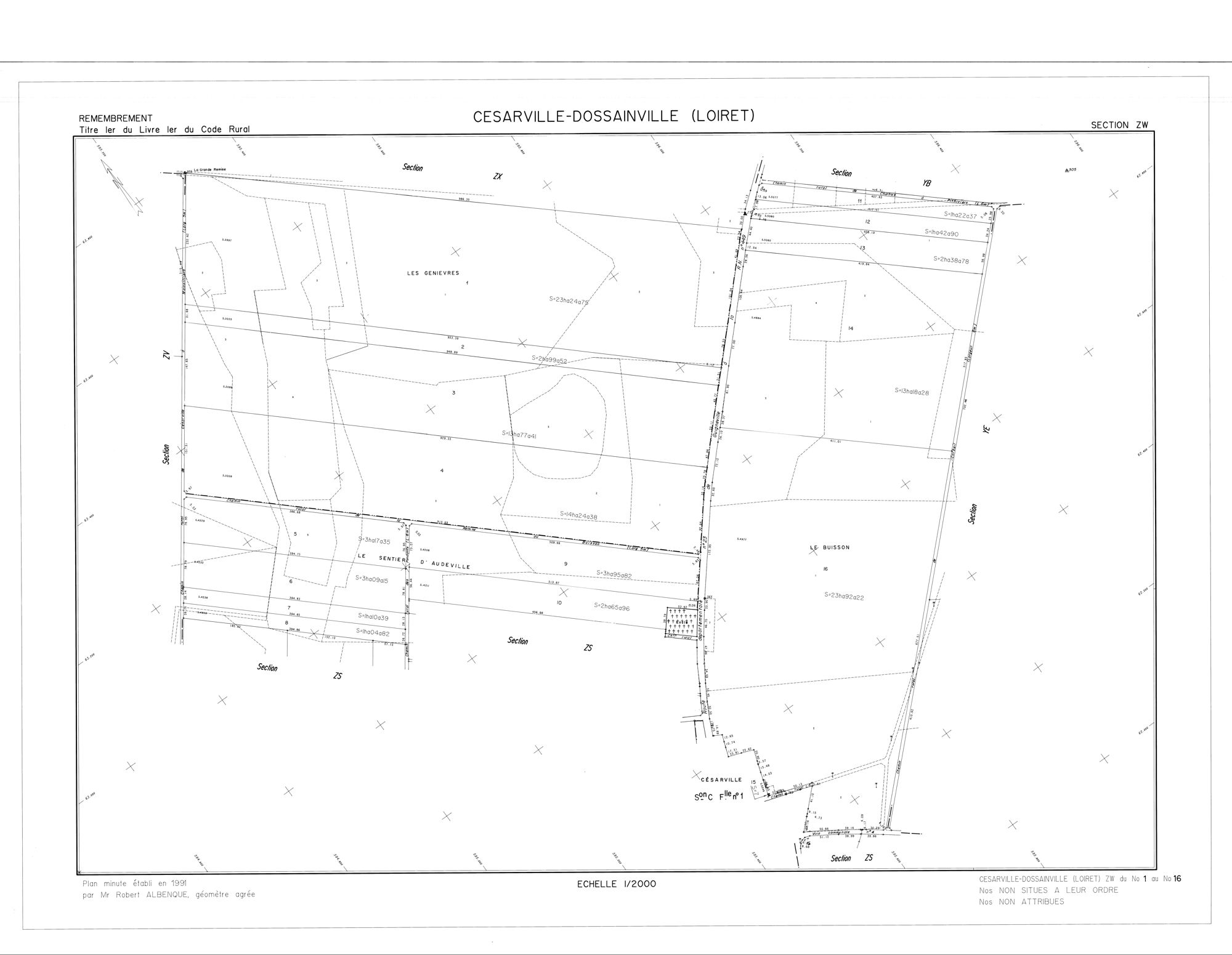Césarville-Dossainville - Sections