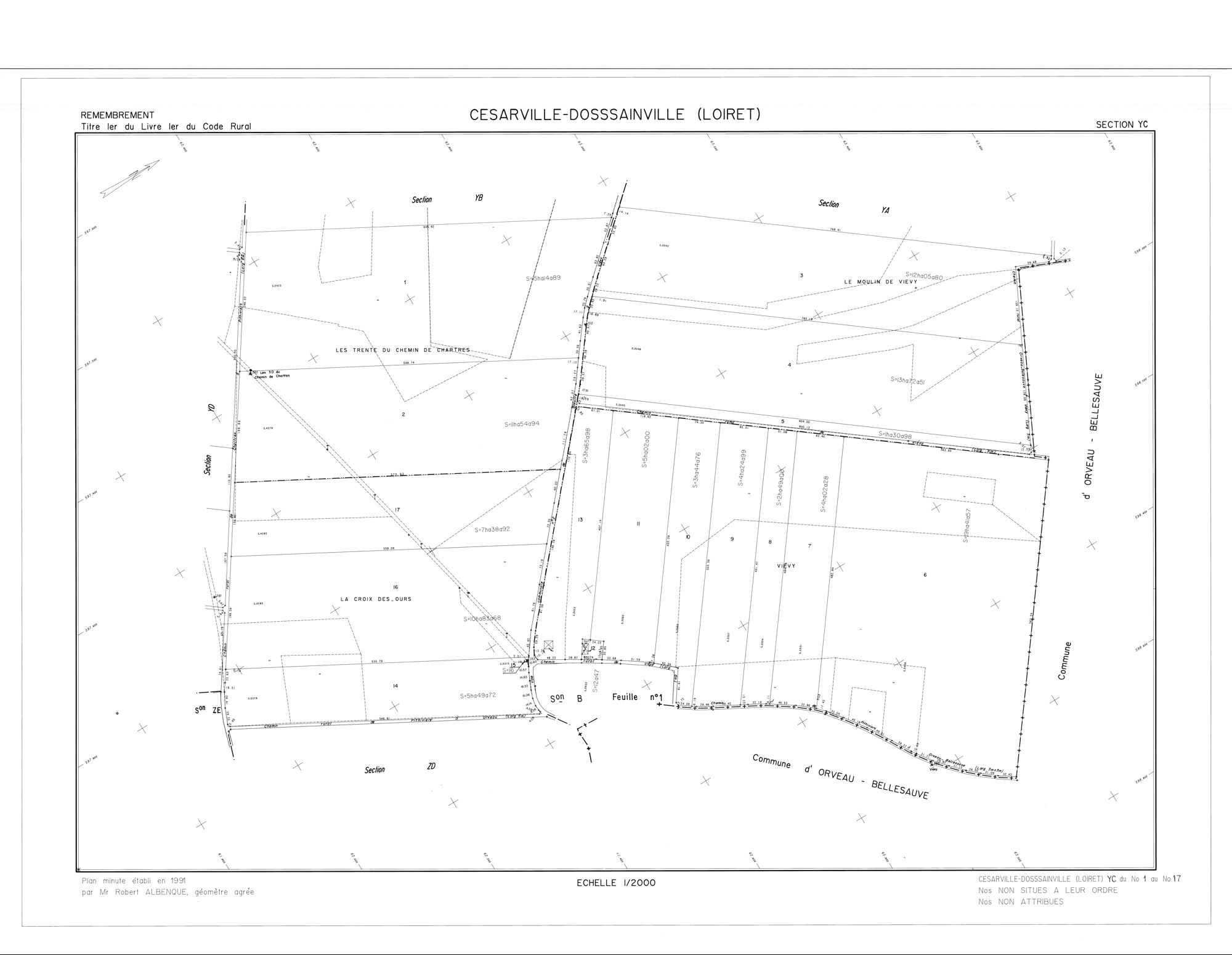 Césarville-Dossainville - Sections