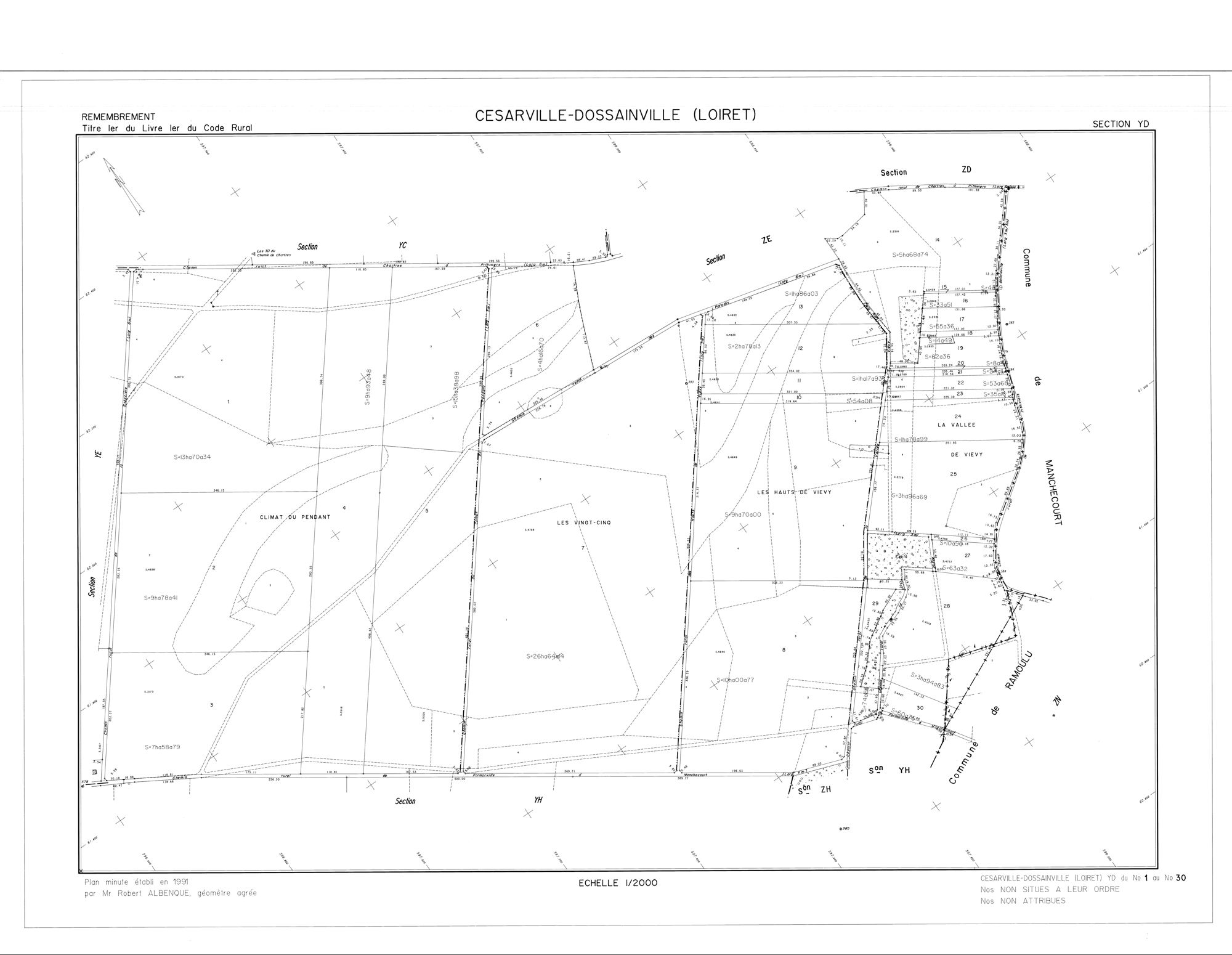 Césarville-Dossainville - Sections
