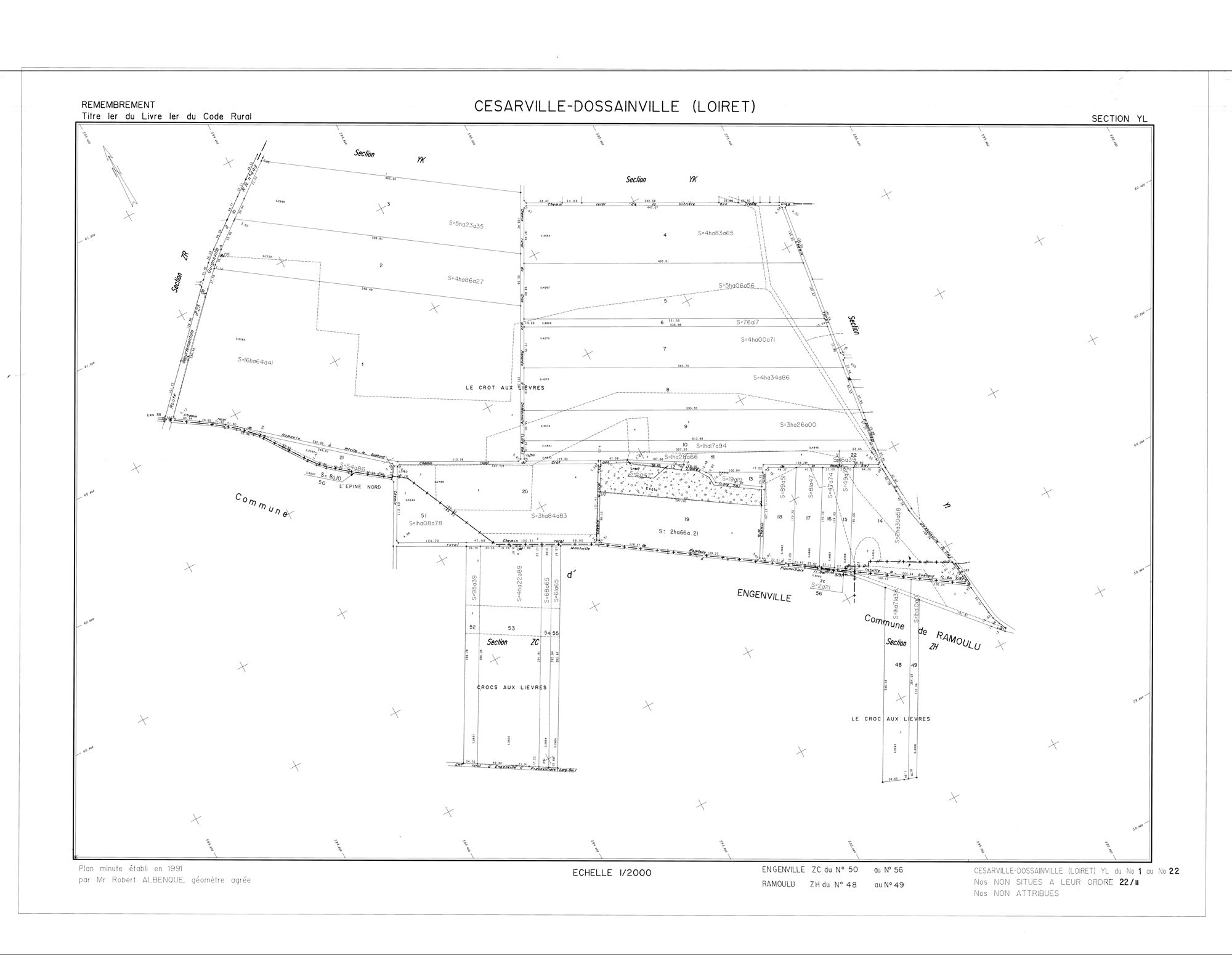 Césarville-Dossainville - Sections