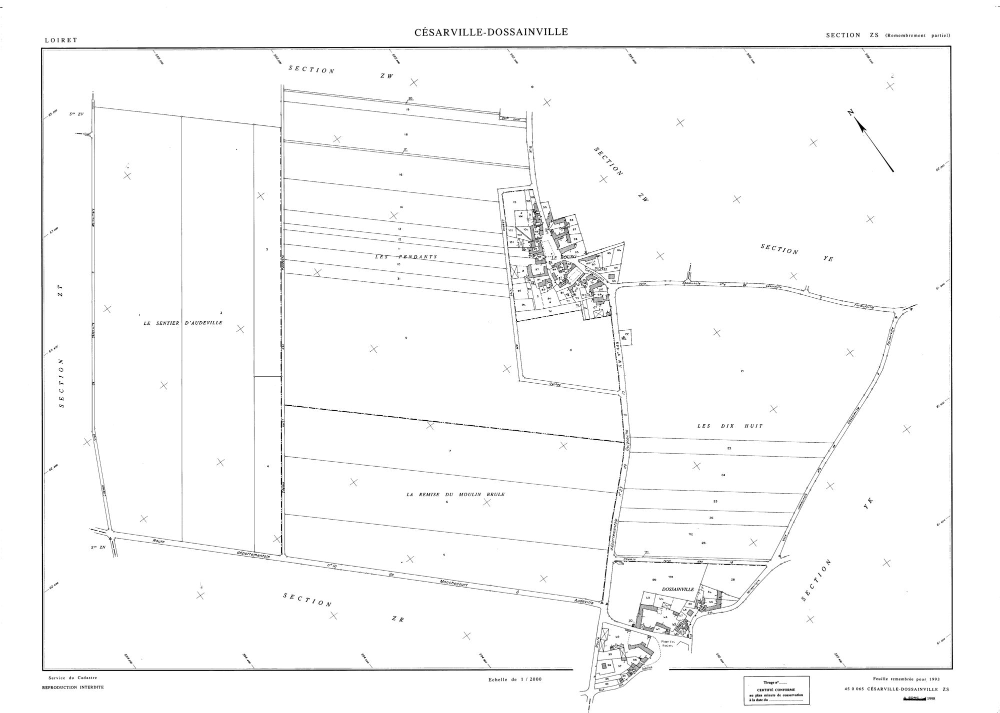 Césarville-Dossainville - Sections