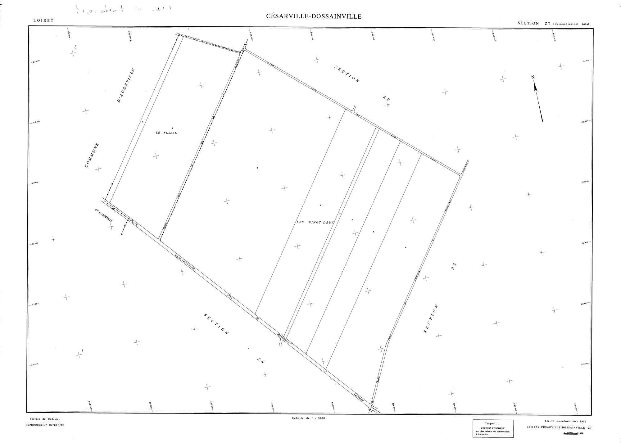 Césarville-Dossainville - Sections