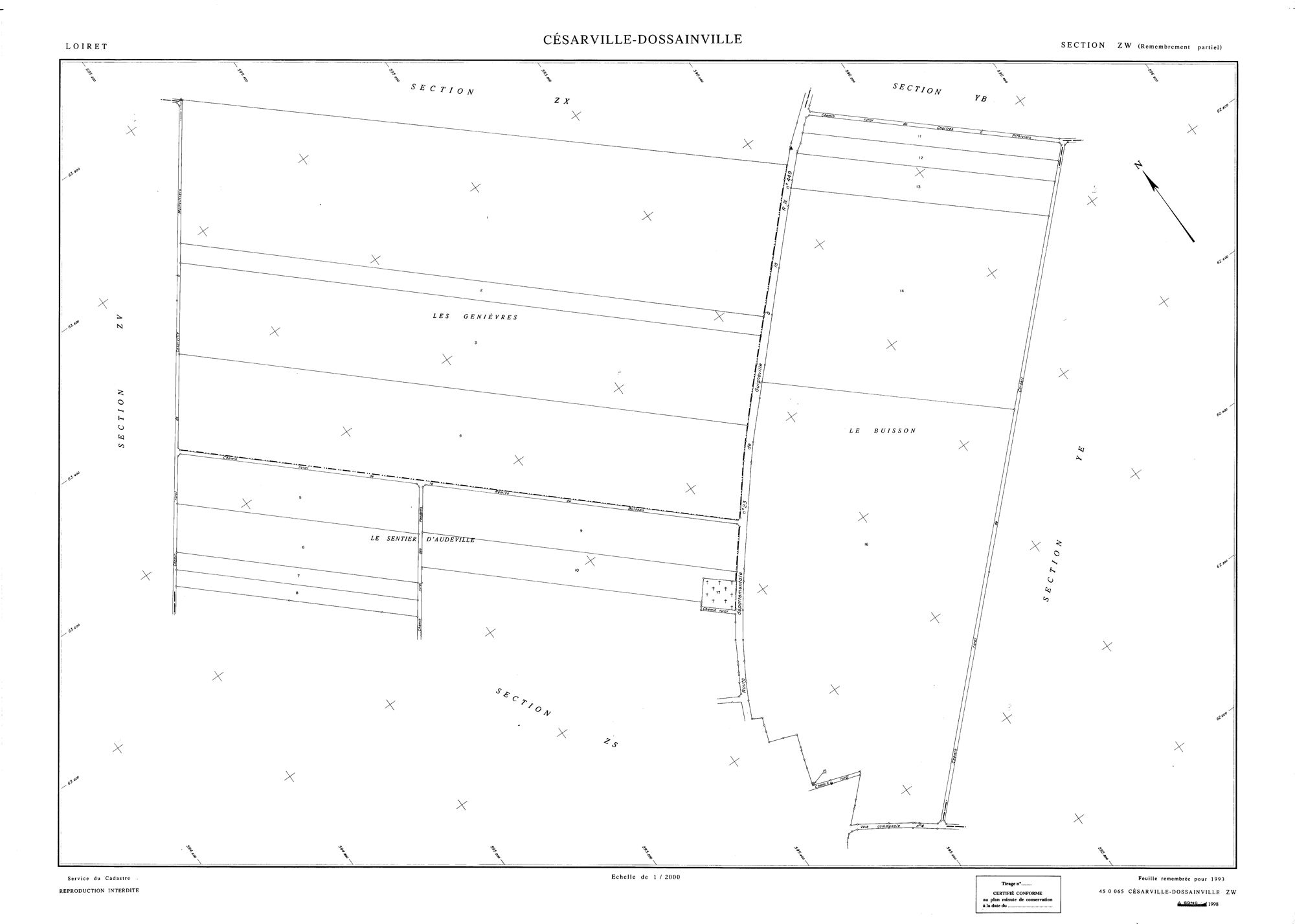 Césarville-Dossainville - Sections