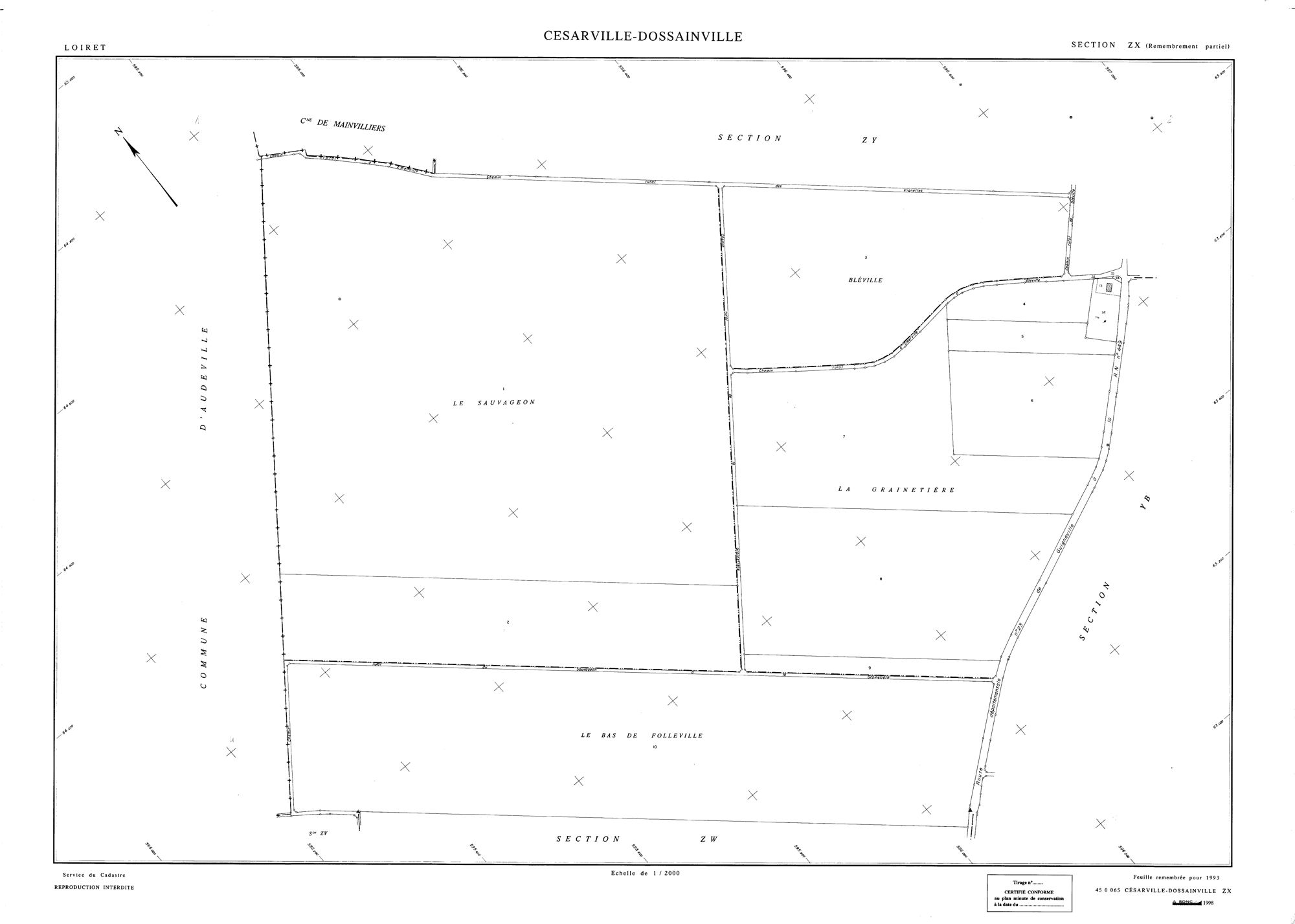 Césarville-Dossainville - Sections