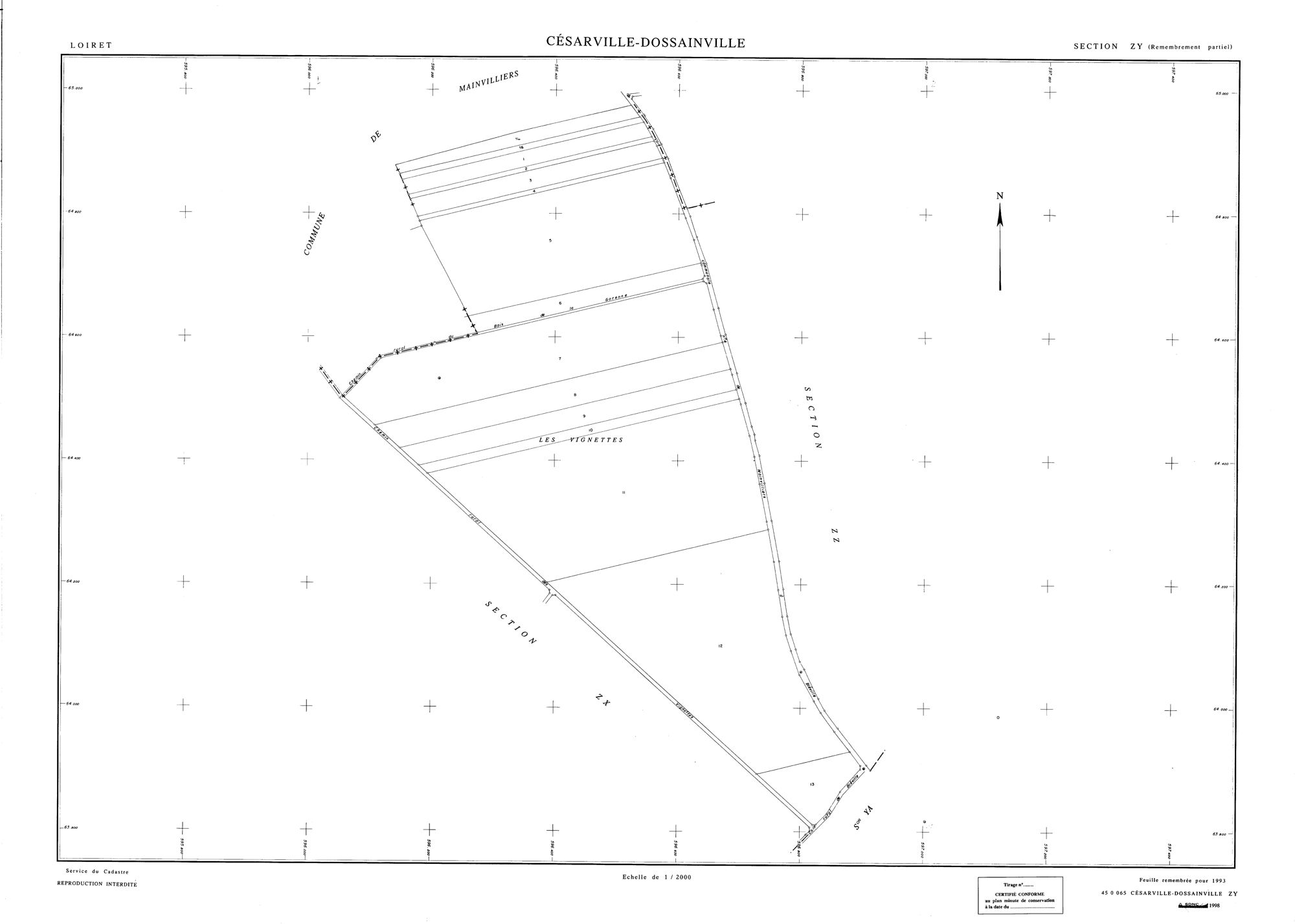 Césarville-Dossainville - Sections