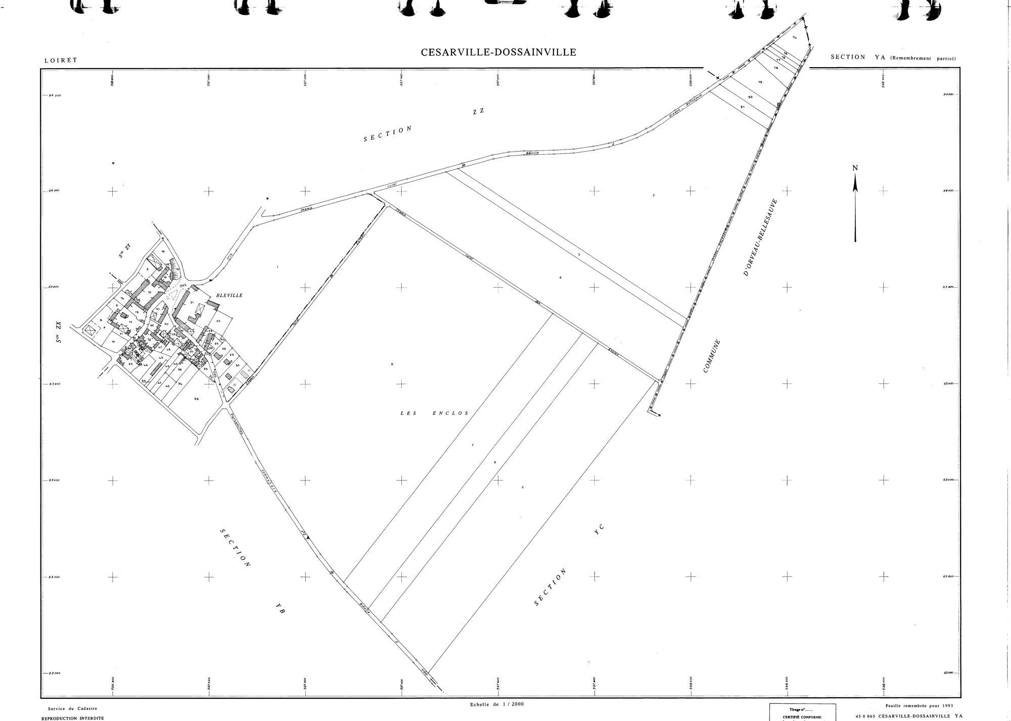 Césarville-Dossainville - Sections