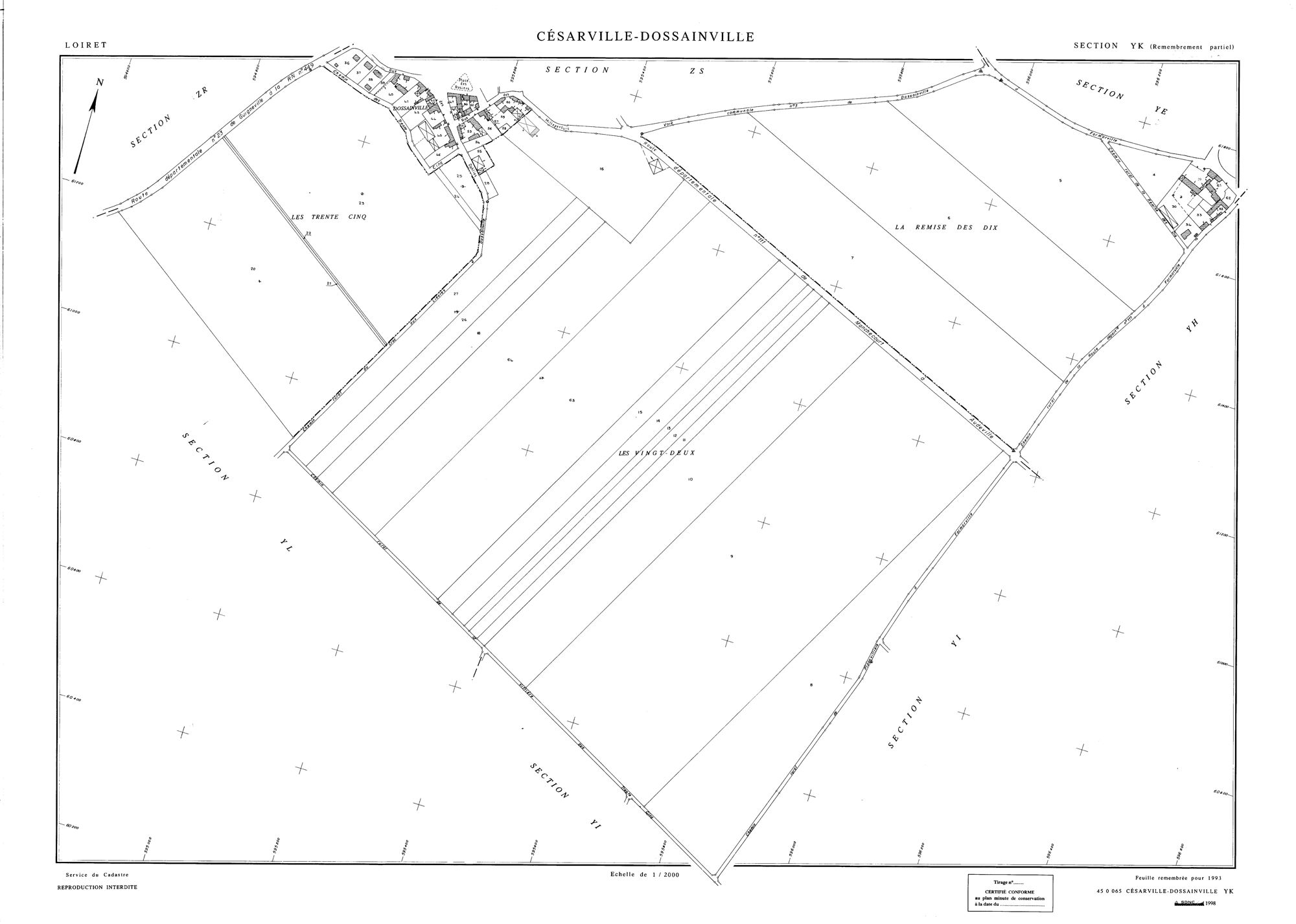 Césarville-Dossainville - Sections