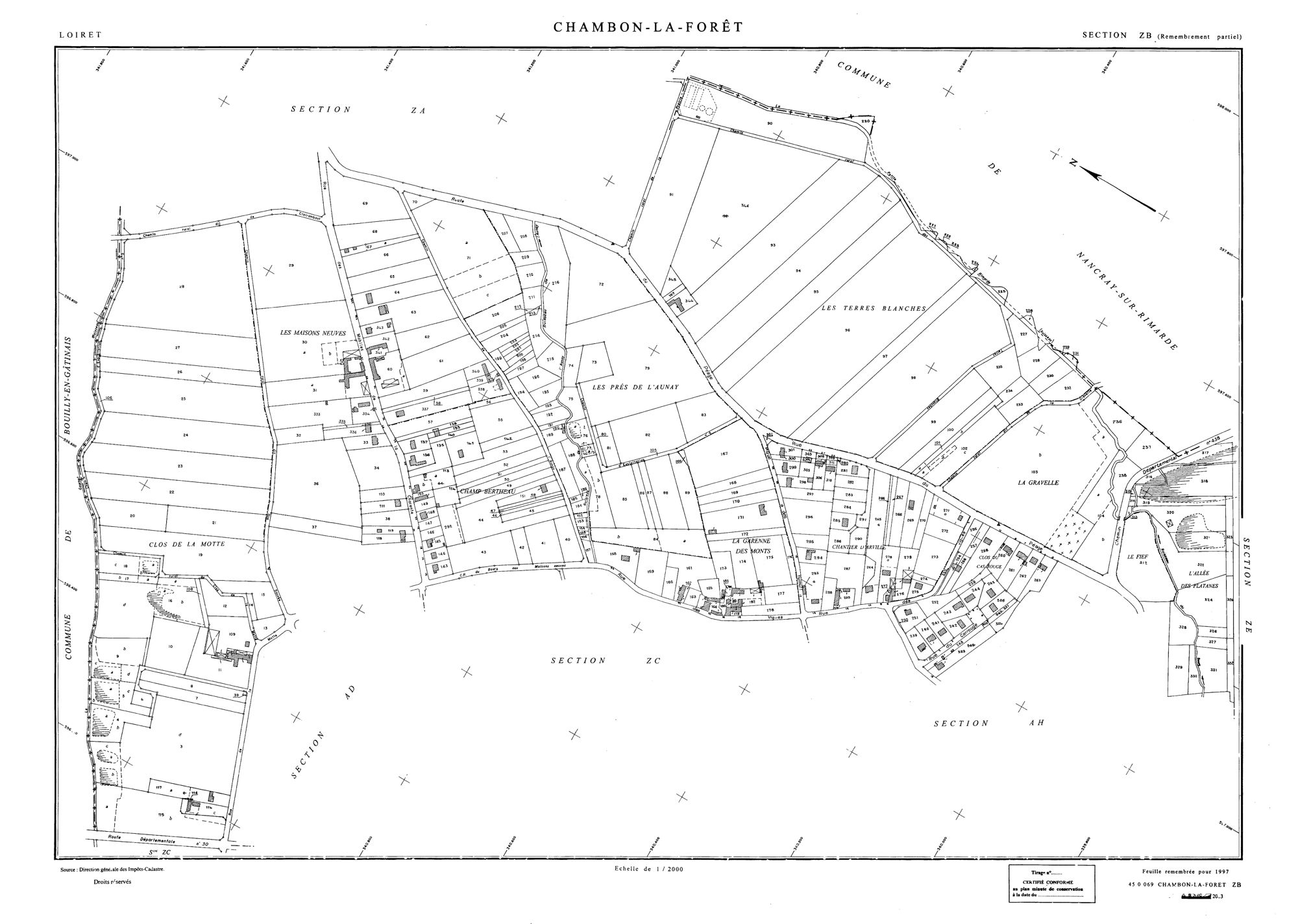 Chambon-la-Forêt - Sections