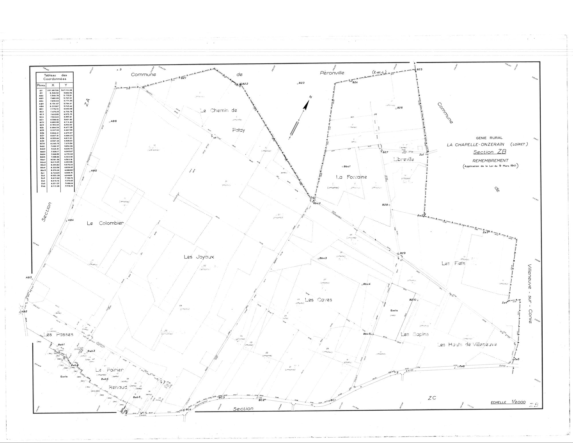 La Chapelle-Onzerain - Sections