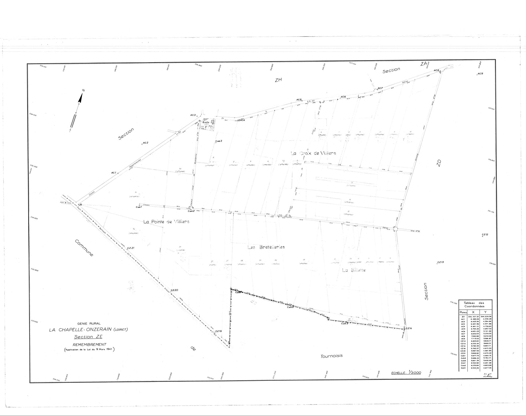 La Chapelle-Onzerain - Sections