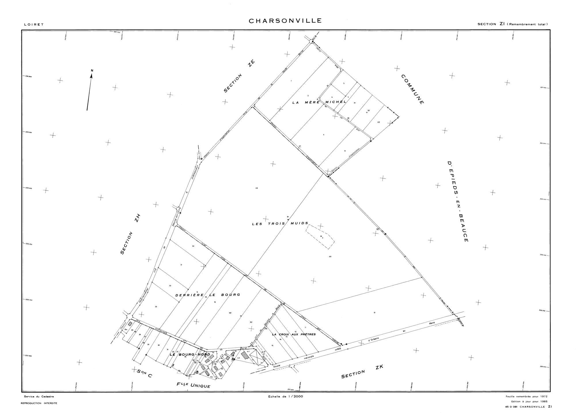 Charsonville - Sections