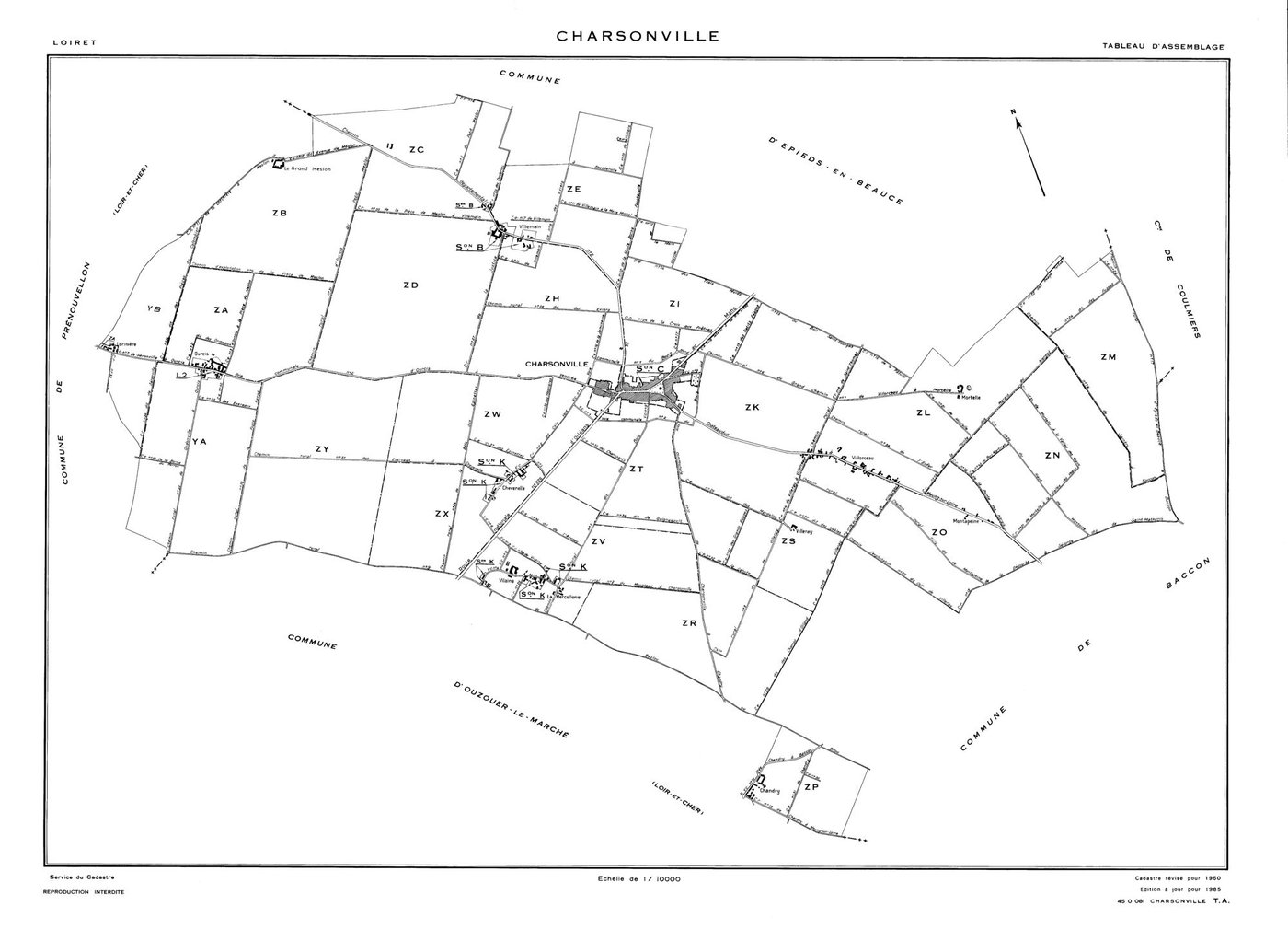 Charsonville - Tableau d'assemblage