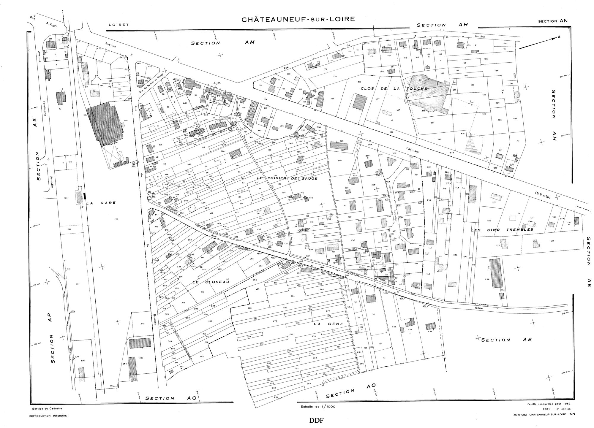 Châteauneuf-sur-Loire - Sections