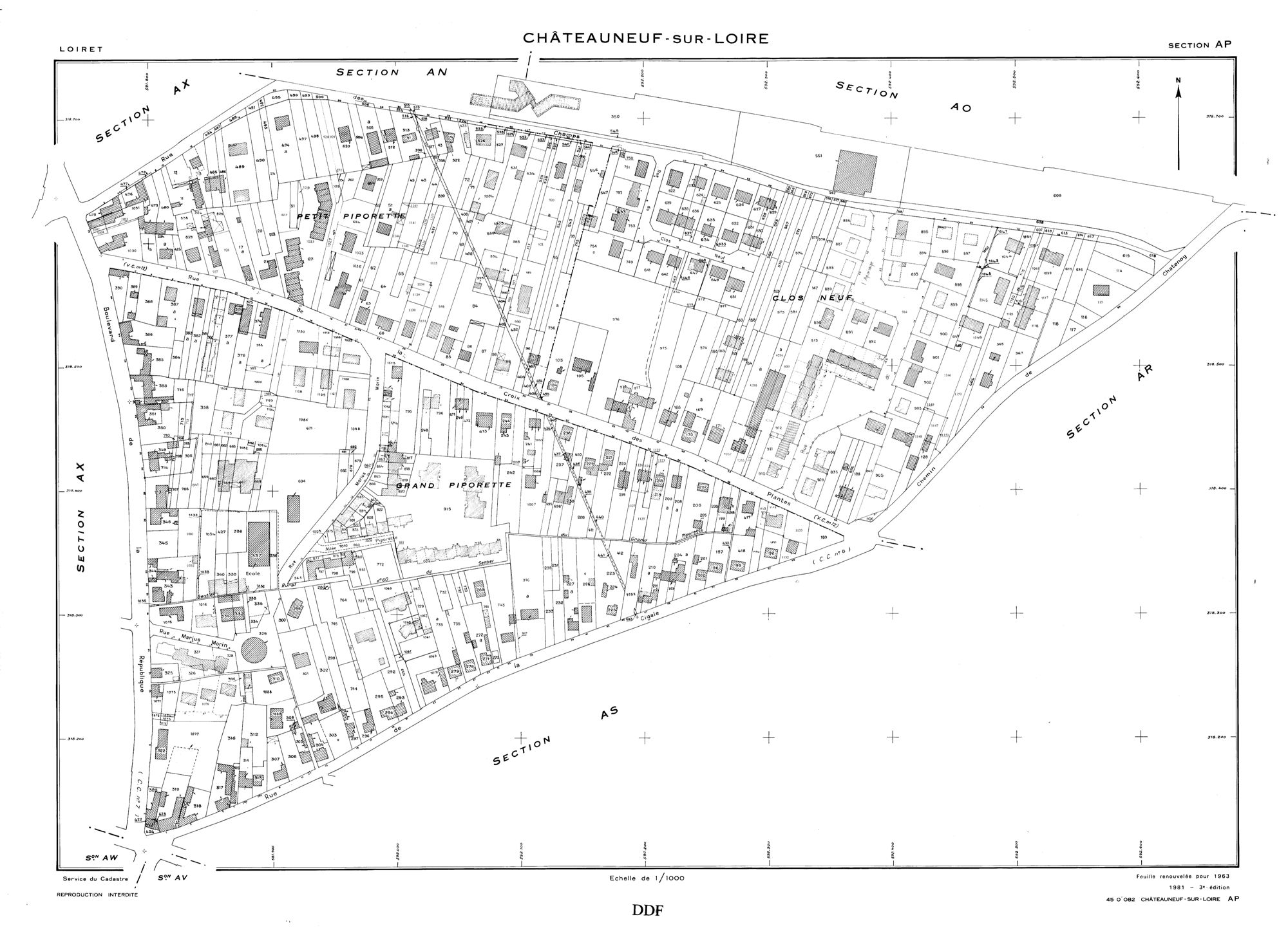 Châteauneuf-sur-Loire - Sections