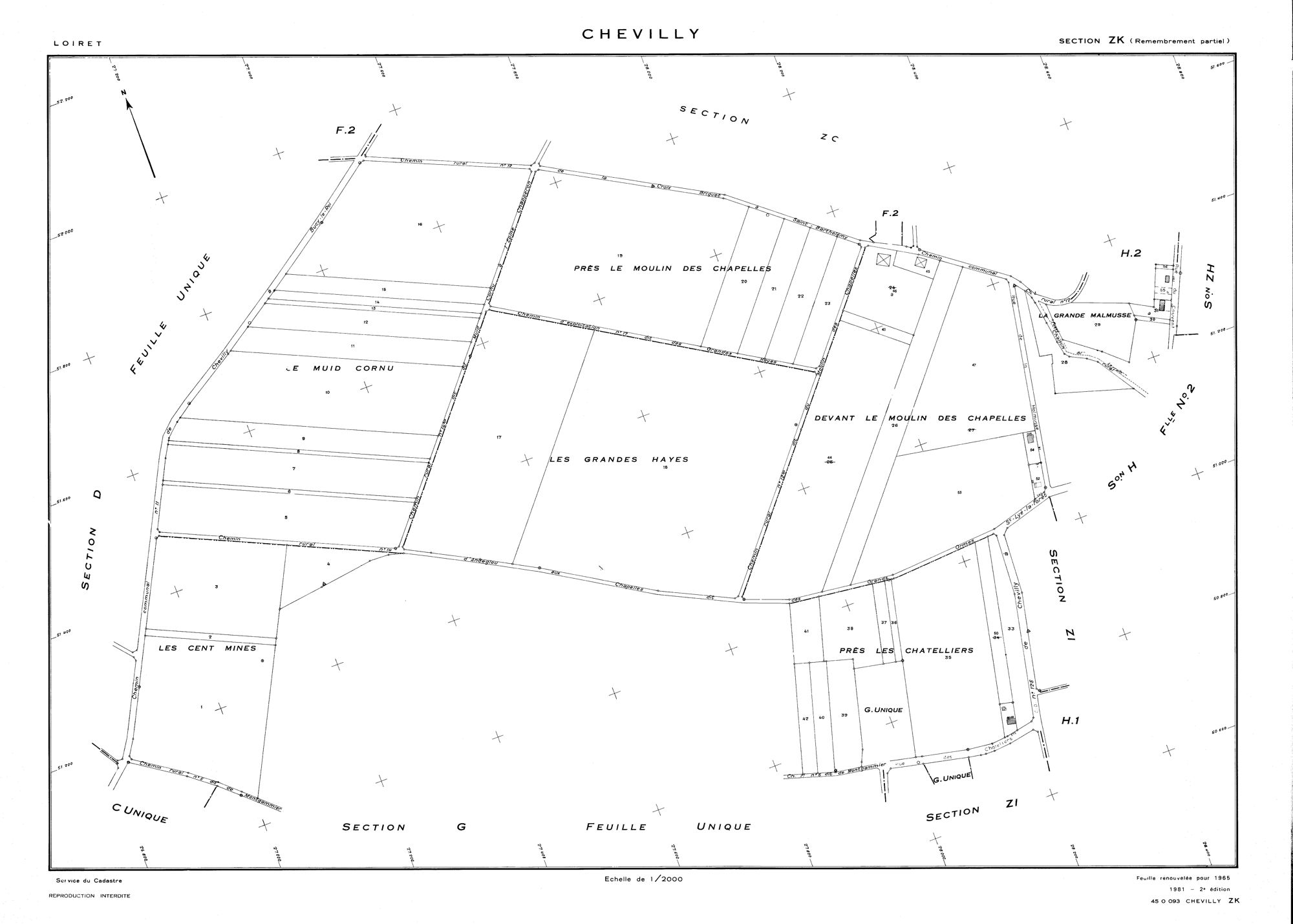 Chevilly - Sections