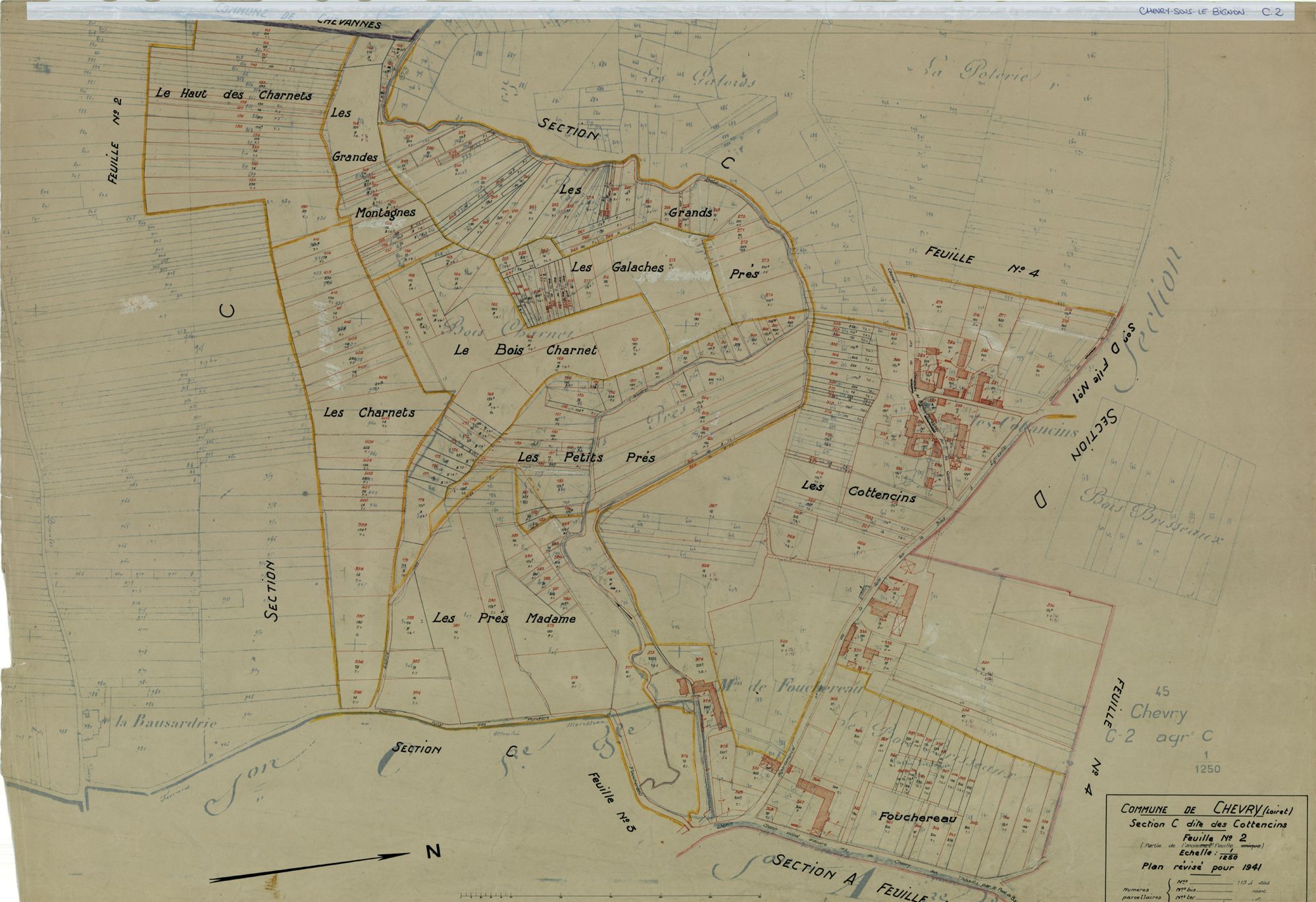 Chevry-sous-Le-Bignon - Sections