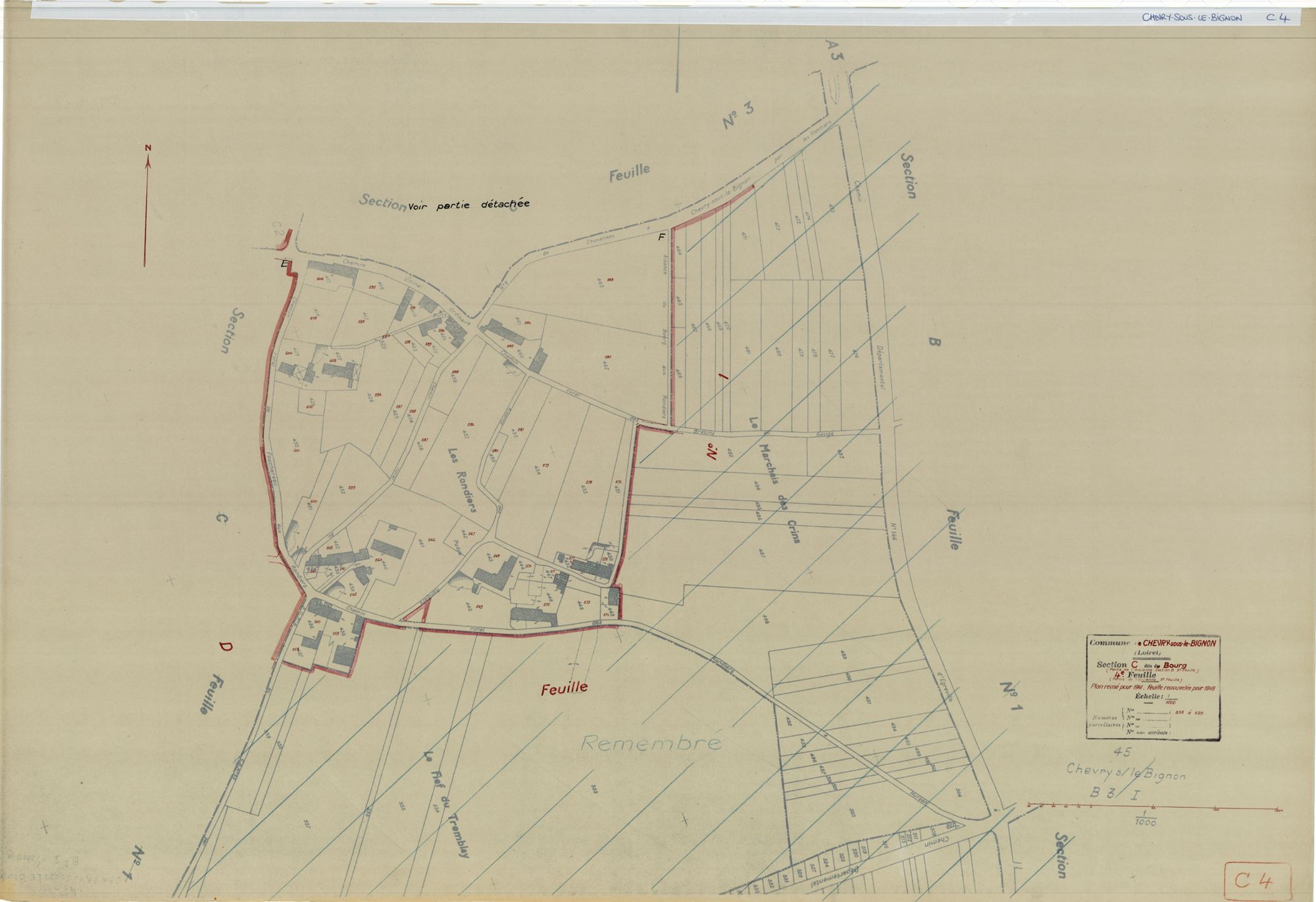 Chevry-sous-Le-Bignon - Sections
