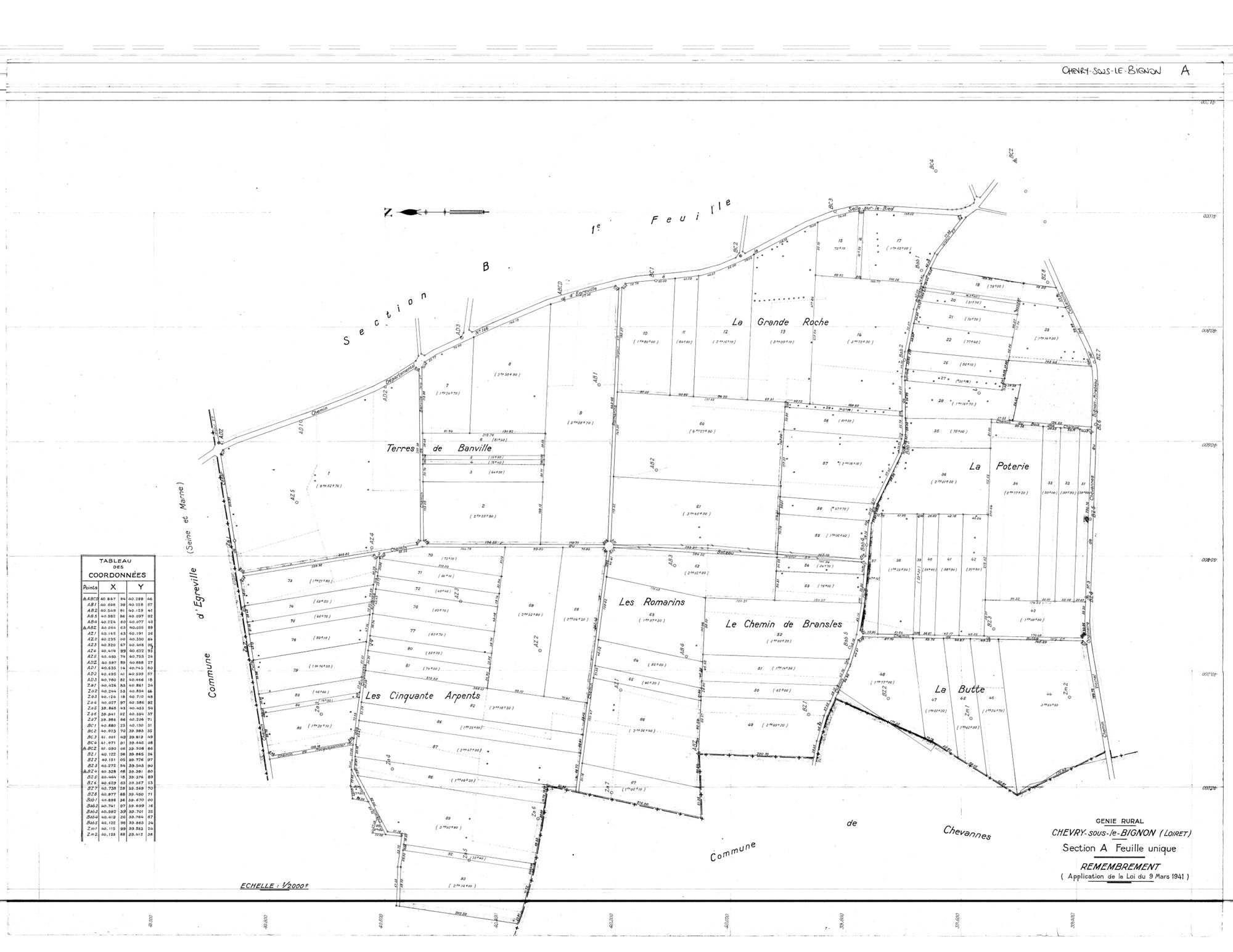 Chevry-sous-Le-Bignon - Sections