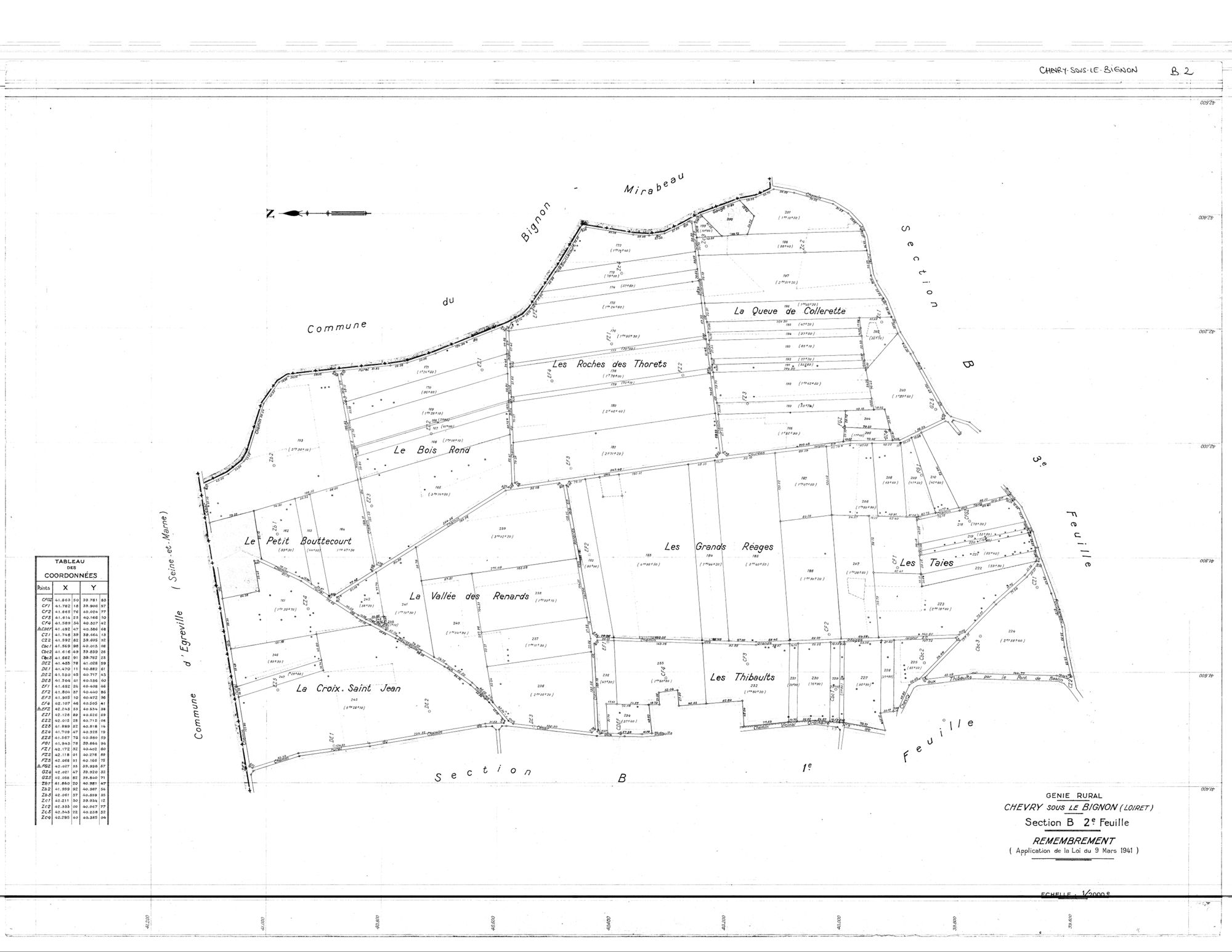 Chevry-sous-Le-Bignon - Sections