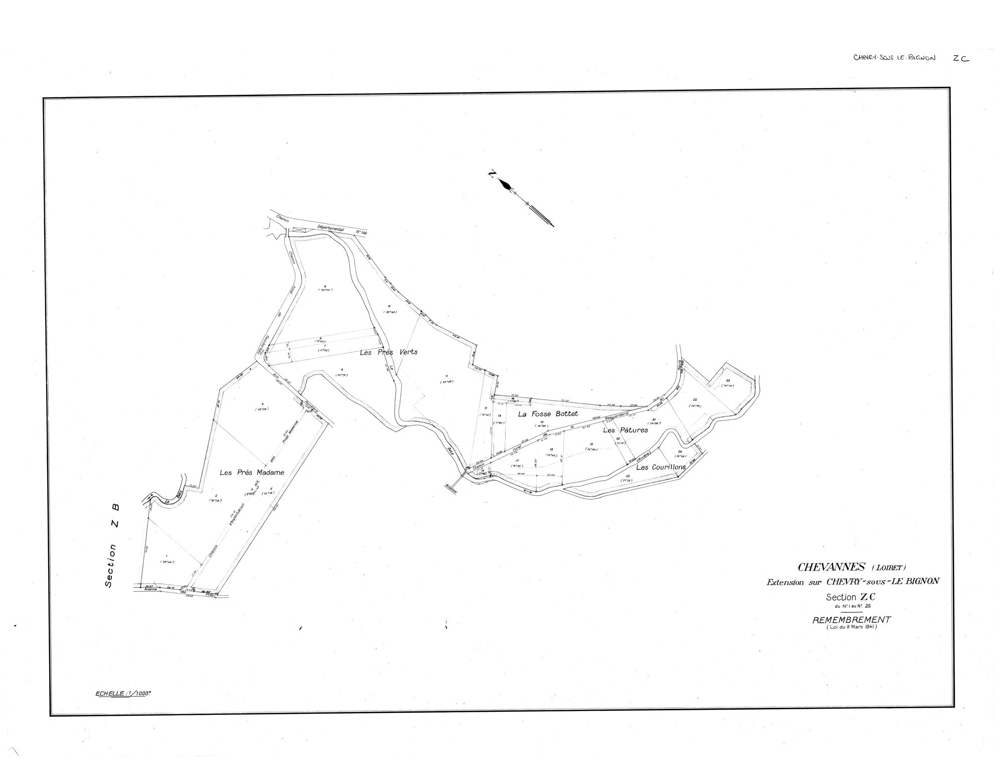 Chevry-sous-Le-Bignon - Sections