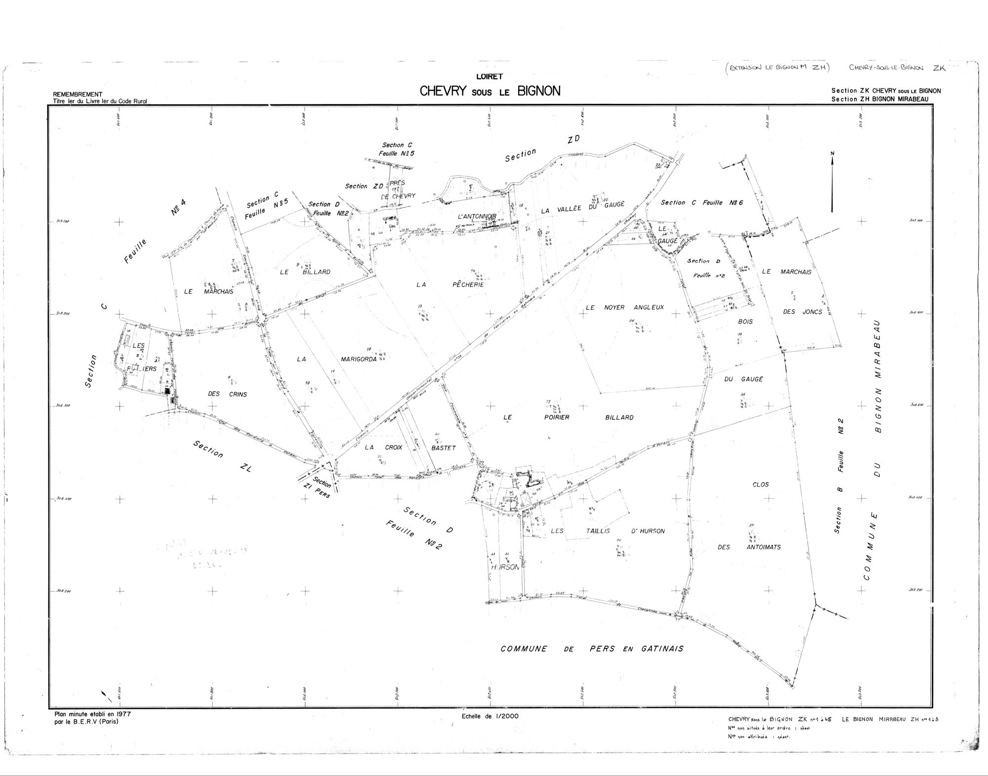 Chevry-sous-Le-Bignon - Sections