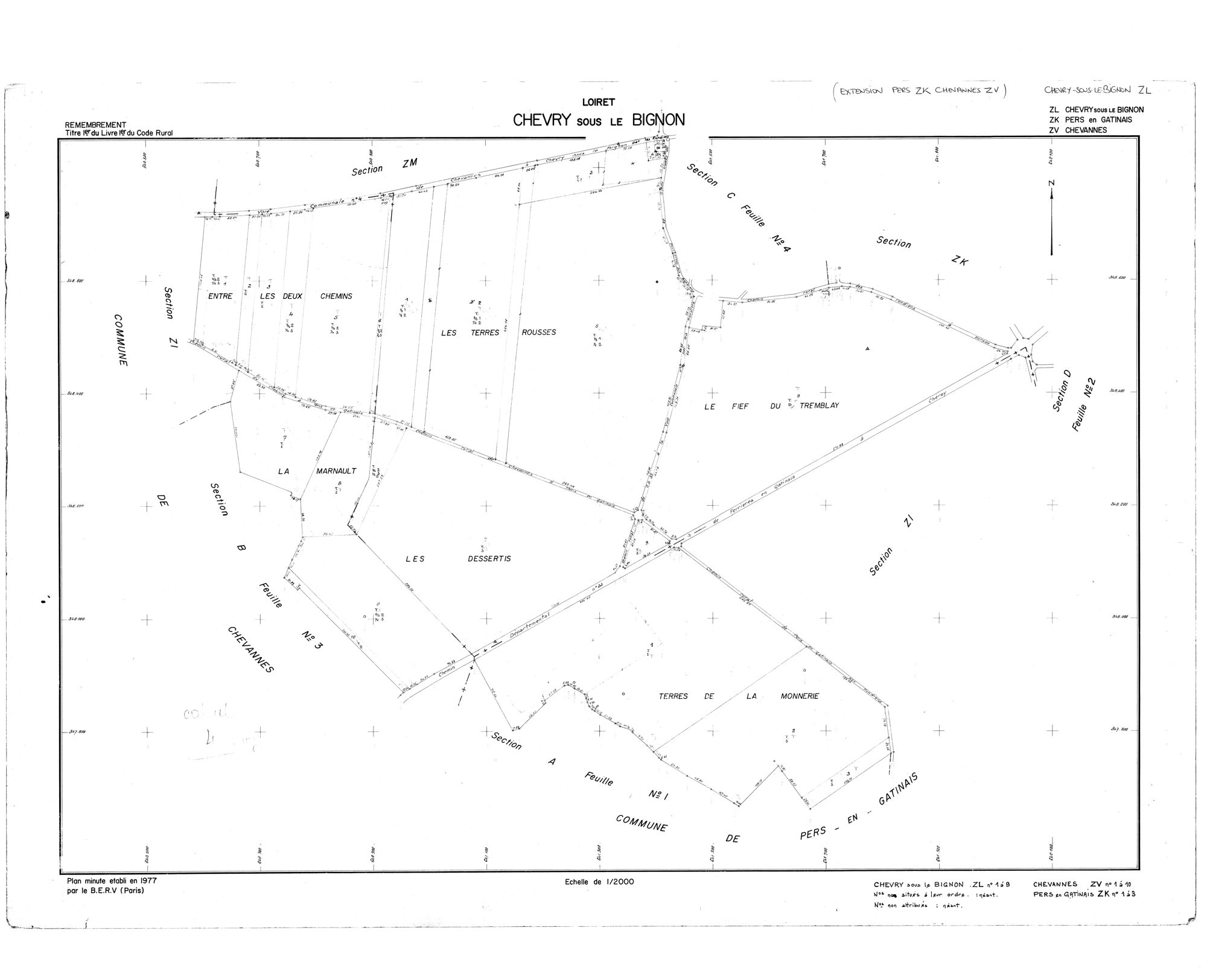 Chevry-sous-Le-Bignon - Sections