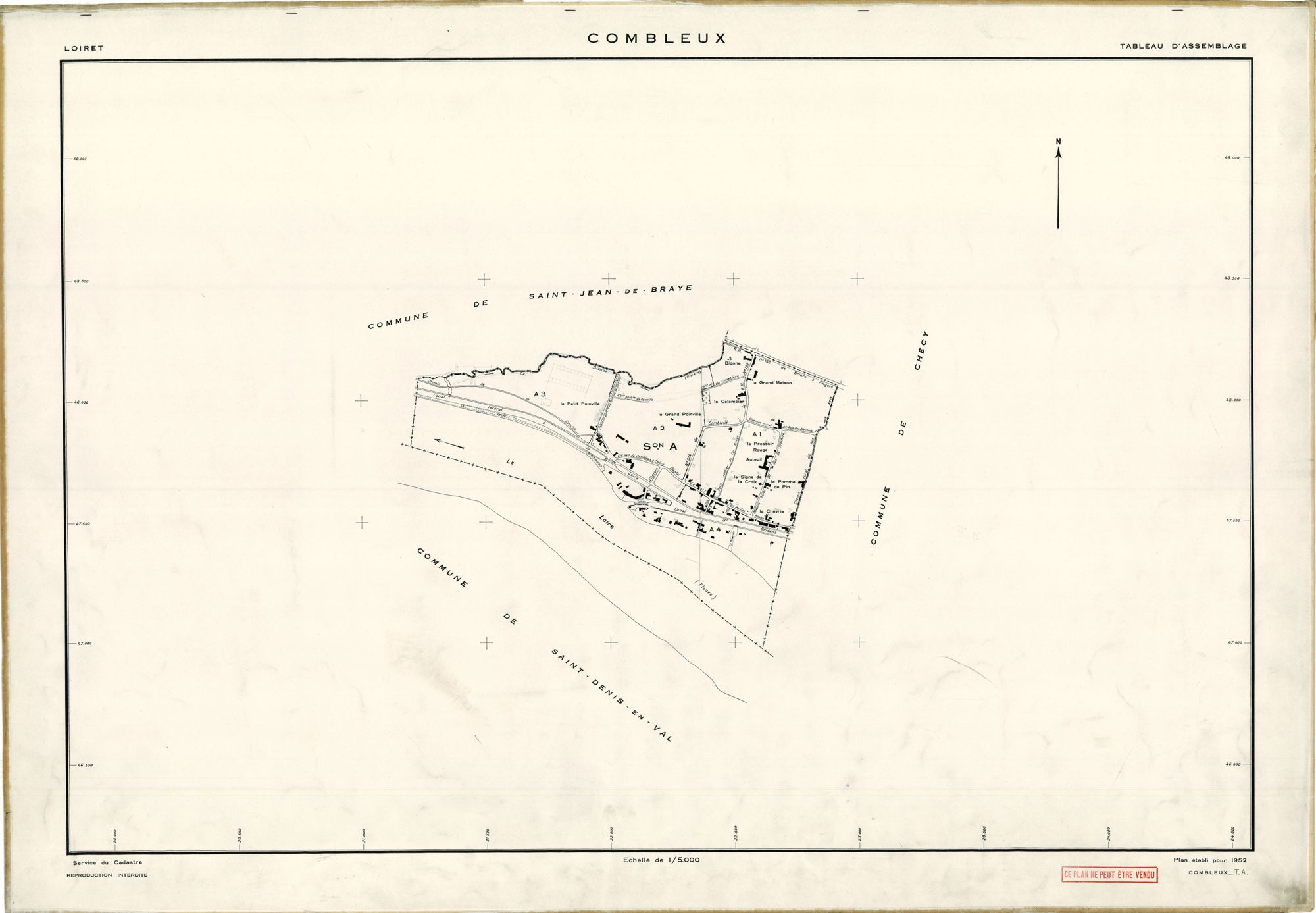 Combleux - Tableau d'assemblage
