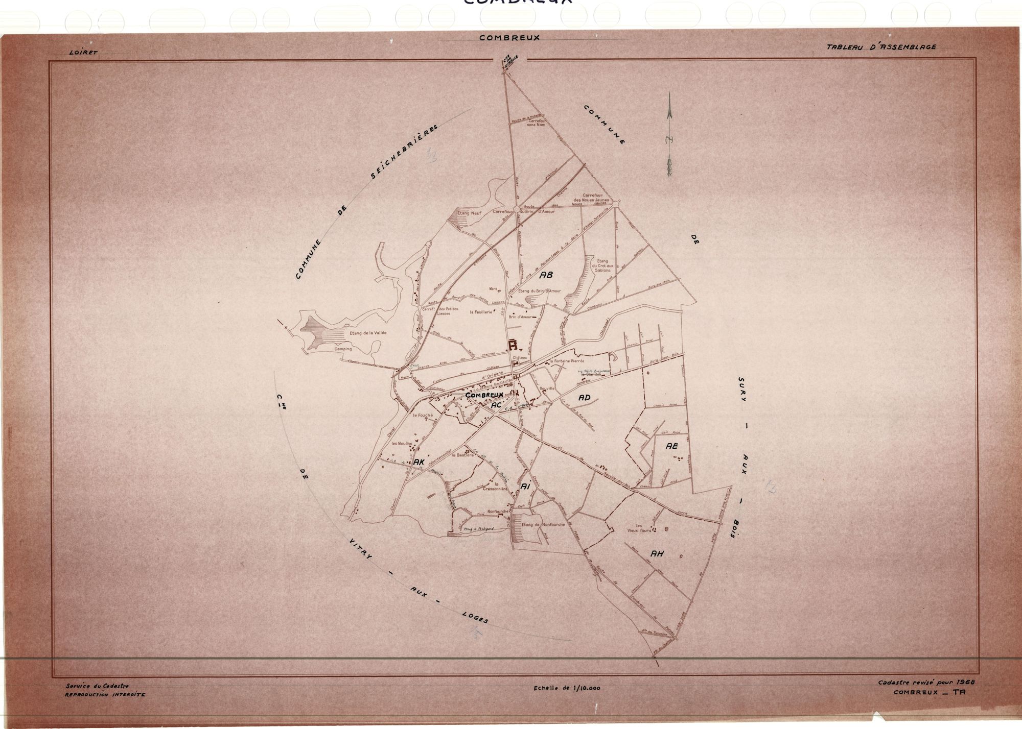 Combreux - Tableau d'assemblage