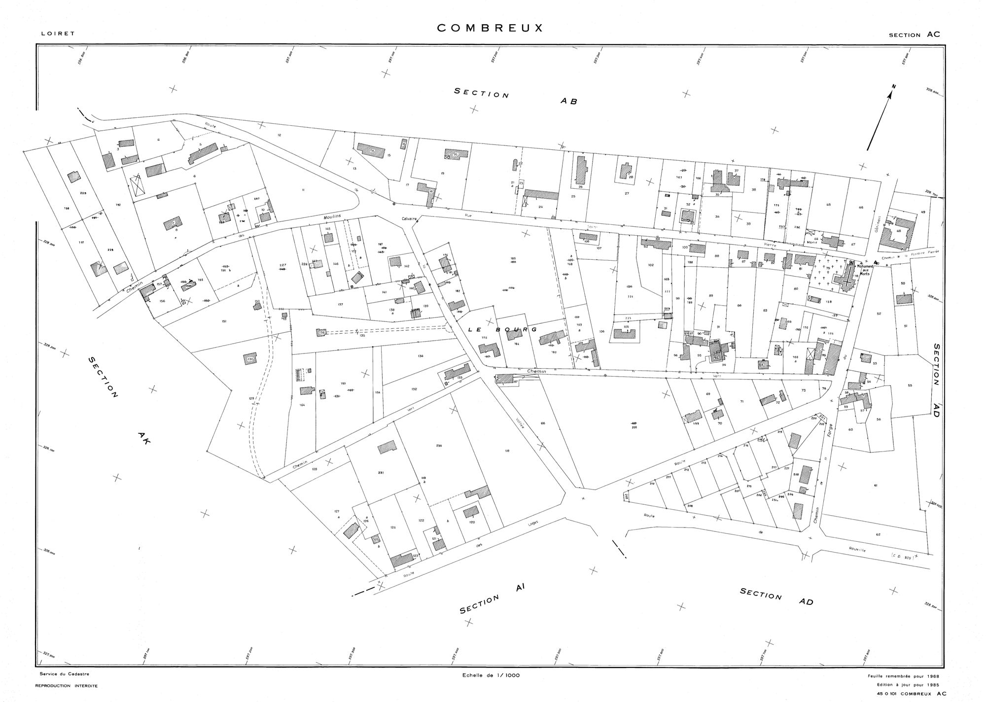 Combreux - Sections