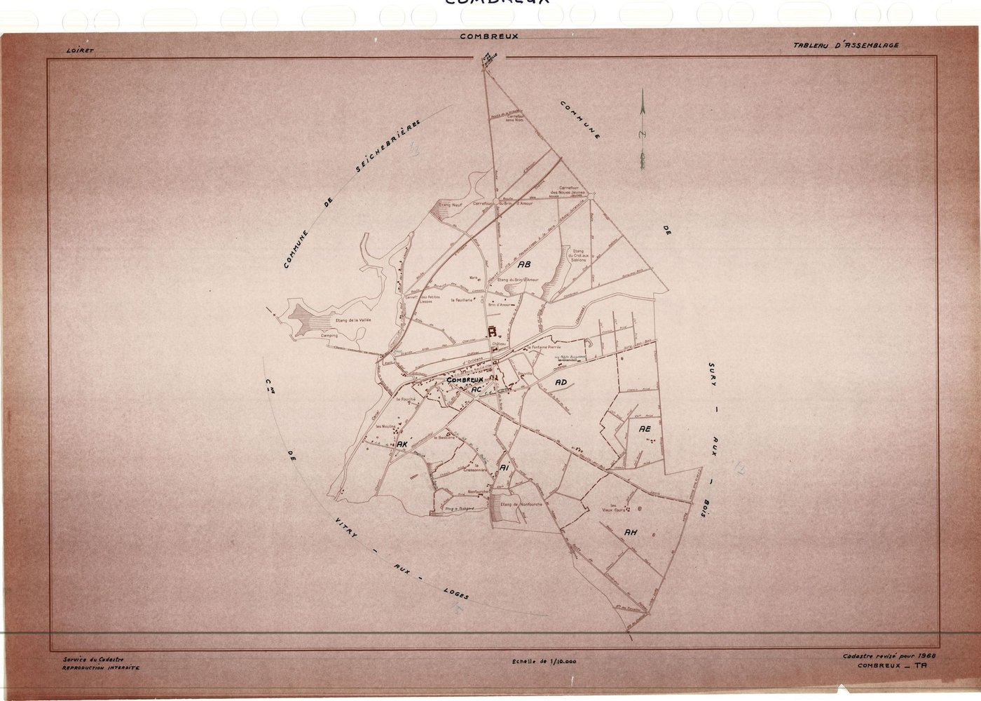 Combreux - Tableau d'assemblage