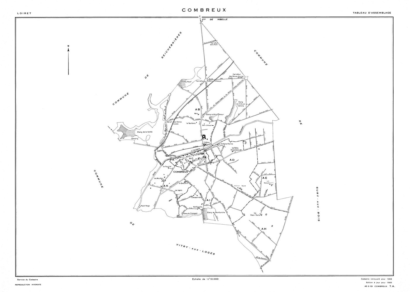 Combreux - Tableau d'assemblage