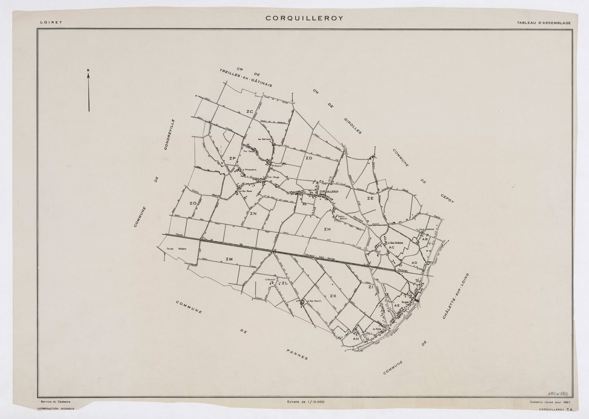 Corquilleroy - Tableau d'assemblage