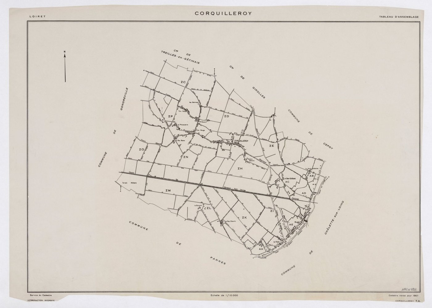 Corquilleroy - Tableau d'assemblage
