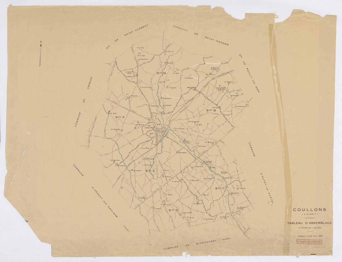 Coullons - Tableau d'assemblage