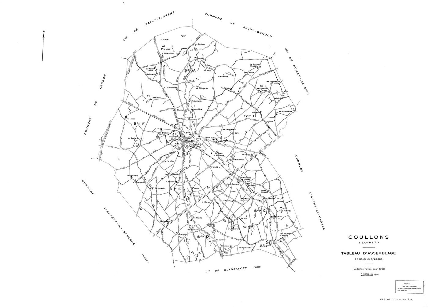 Coullons - Tableau d'assemblage