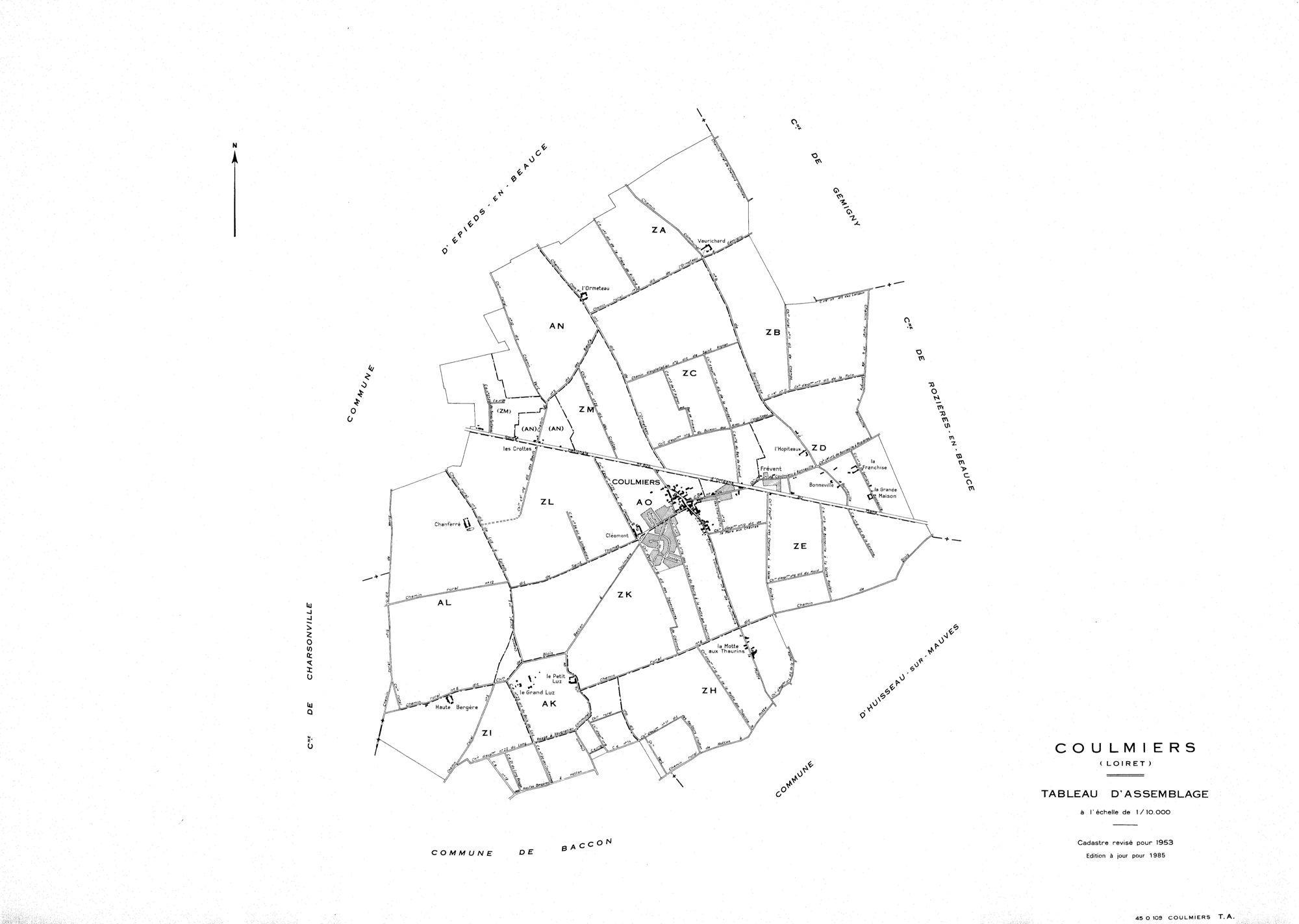 Coulmiers - Tableau d'assemblage