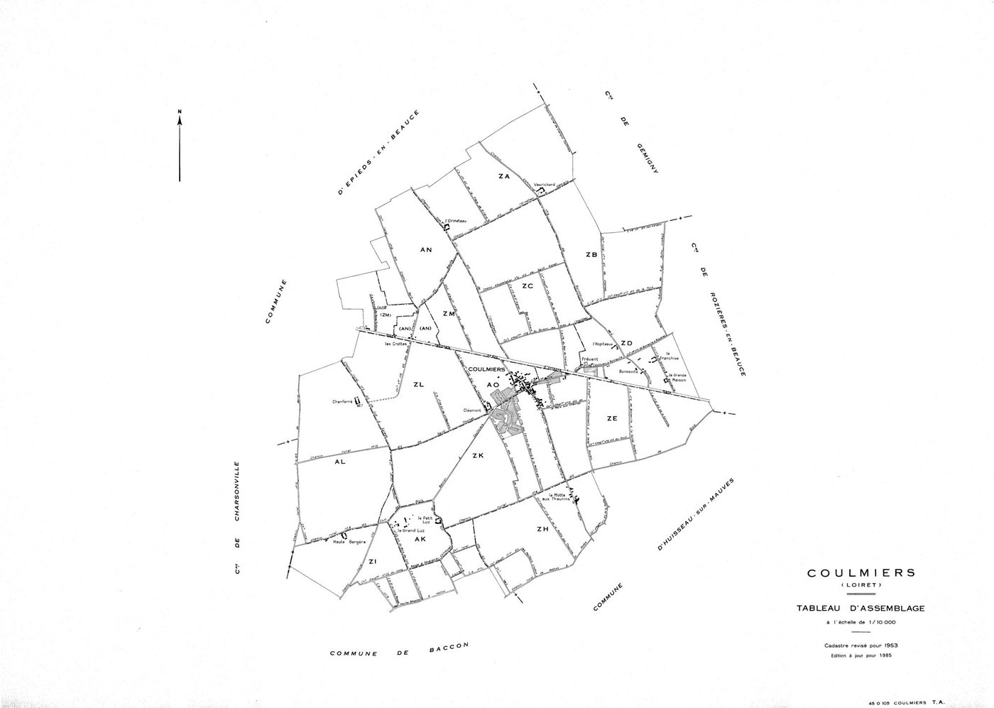 Coulmiers - Tableau d'assemblage