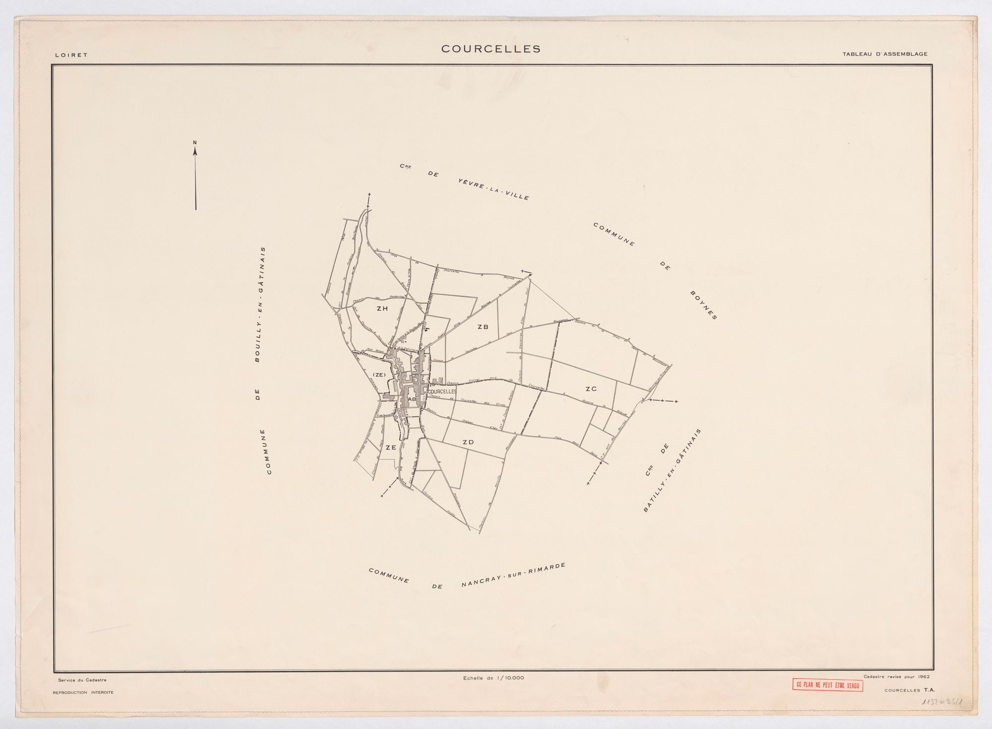 Courcelles - Tableau d'assemblage