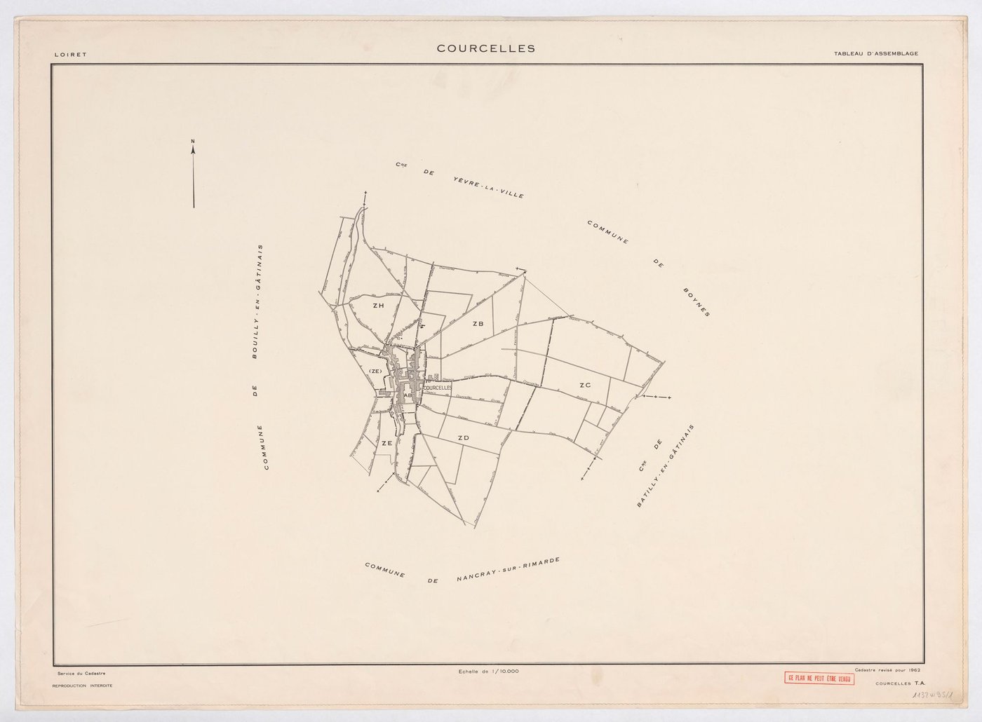 Courcelles - Tableau d'assemblage