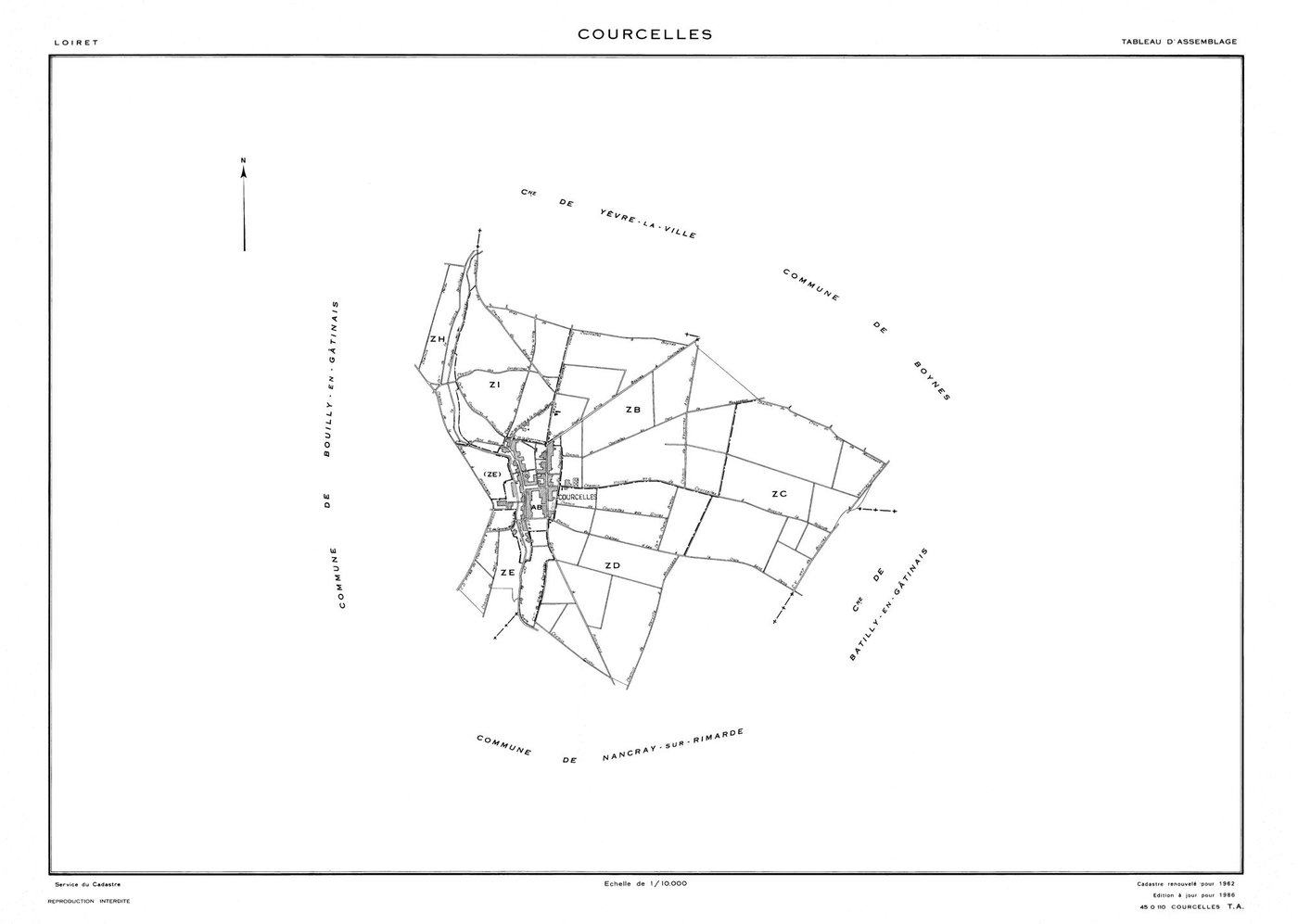 Courcelles - Tableau d'assemblage