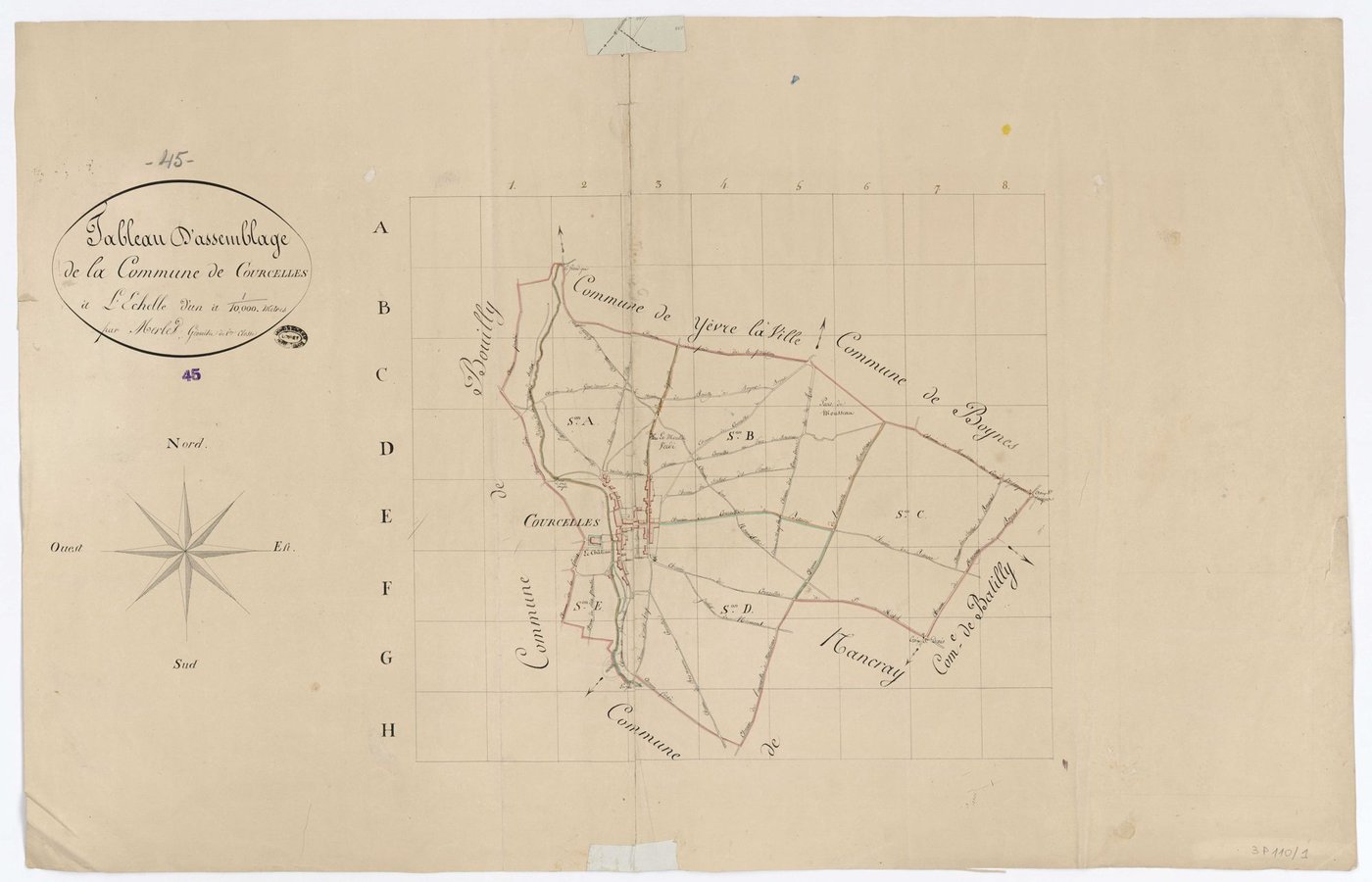 Courcelles - Tableau d'assemblage