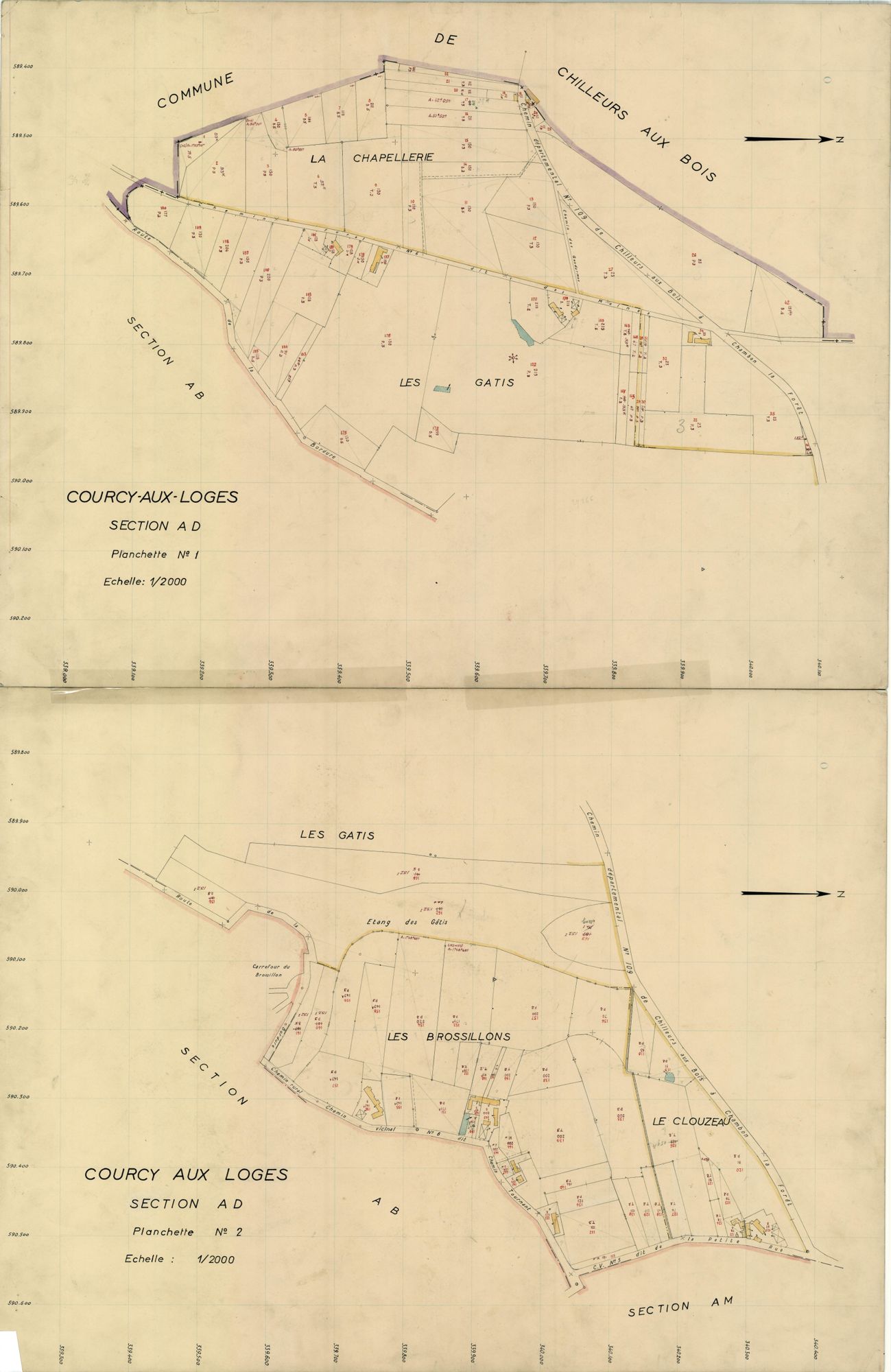 Courcy-aux-Loges - Sections