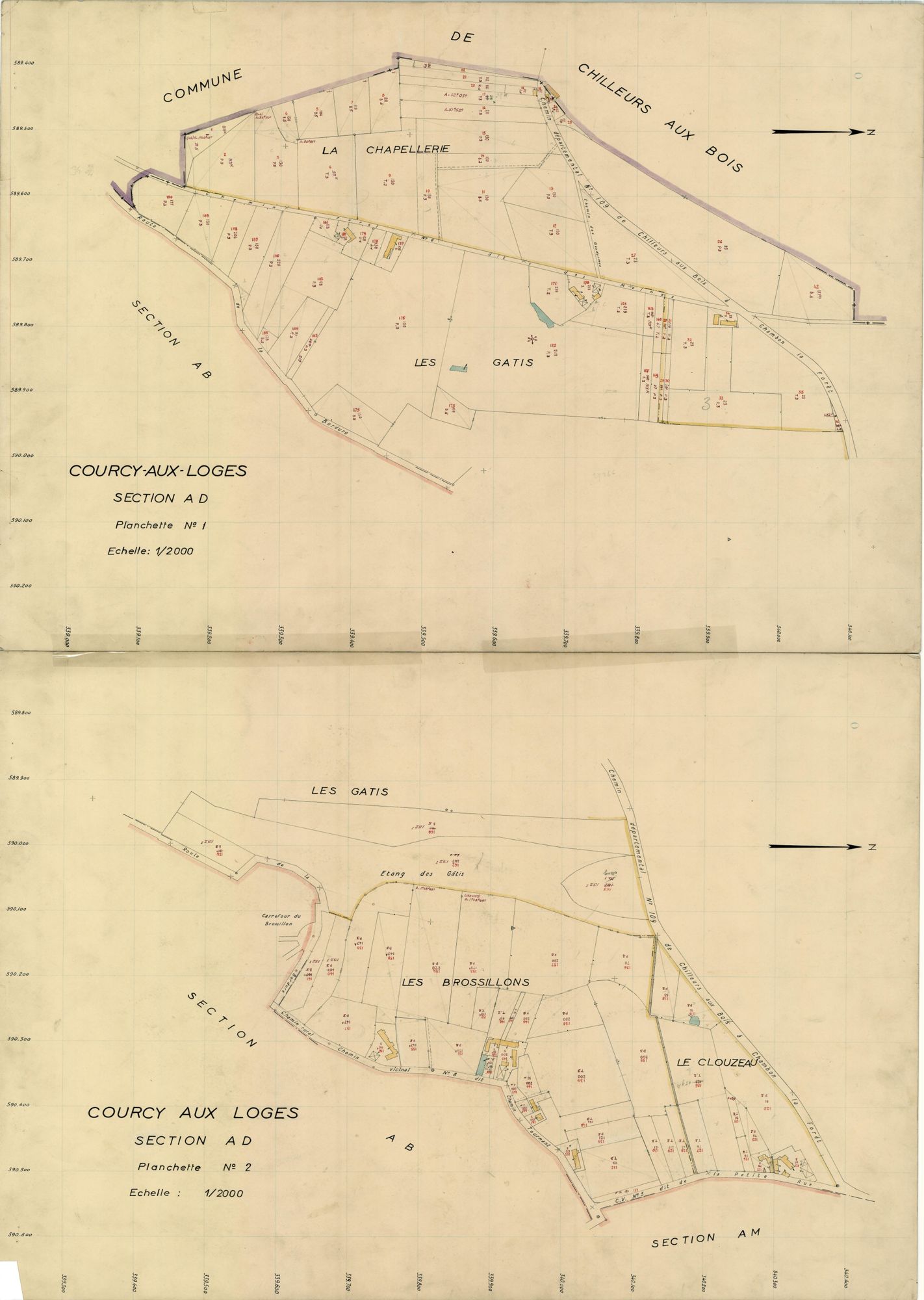 Courcy-aux-Loges - Sections