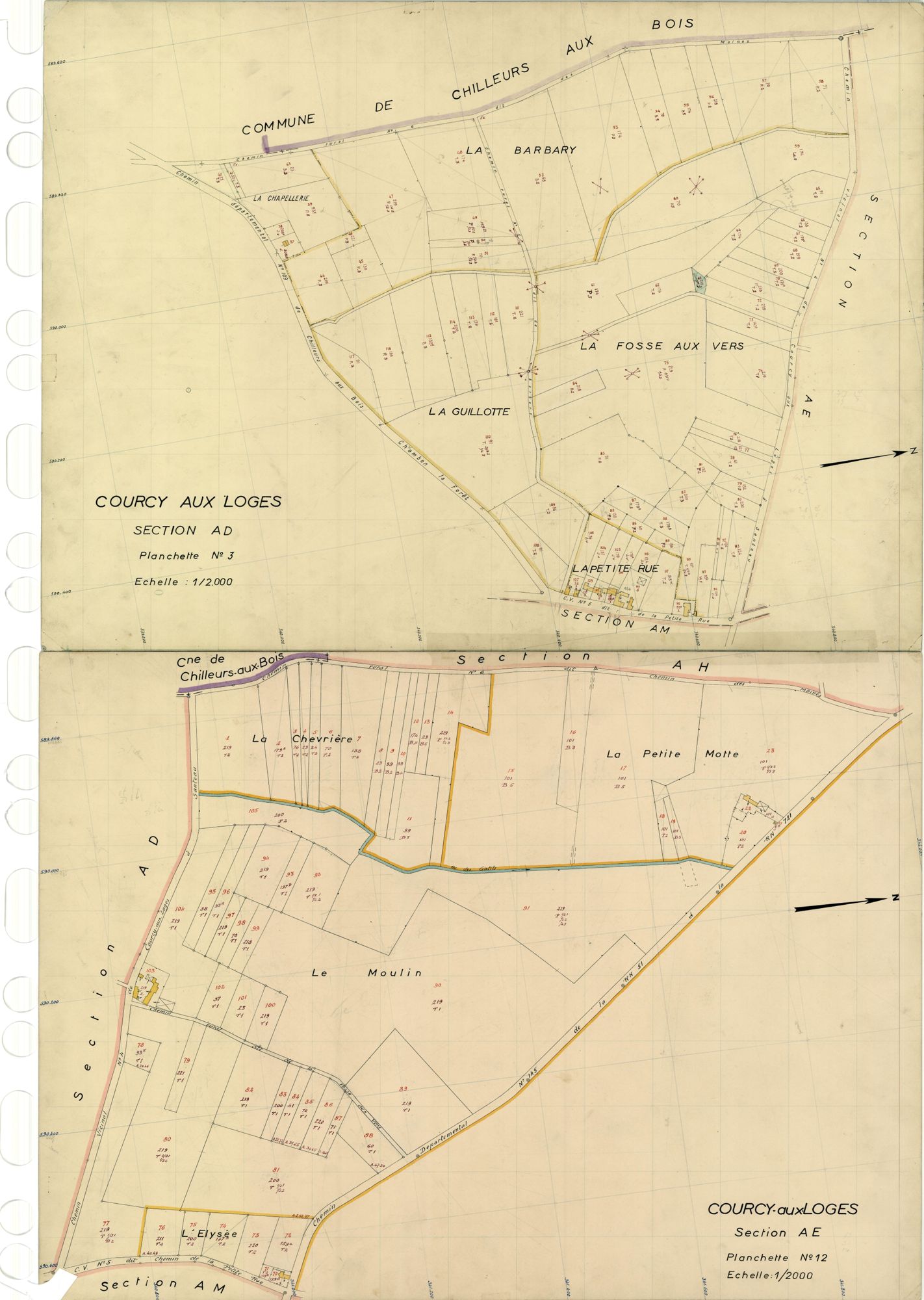 Courcy-aux-Loges - Sections